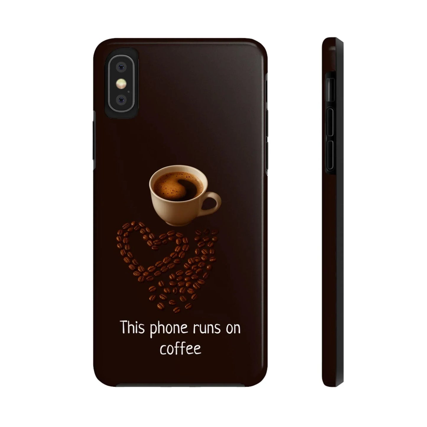 This Phone Runs On Coffee Quote Phone Case for iPhone and Galaxy - KarArmDesign