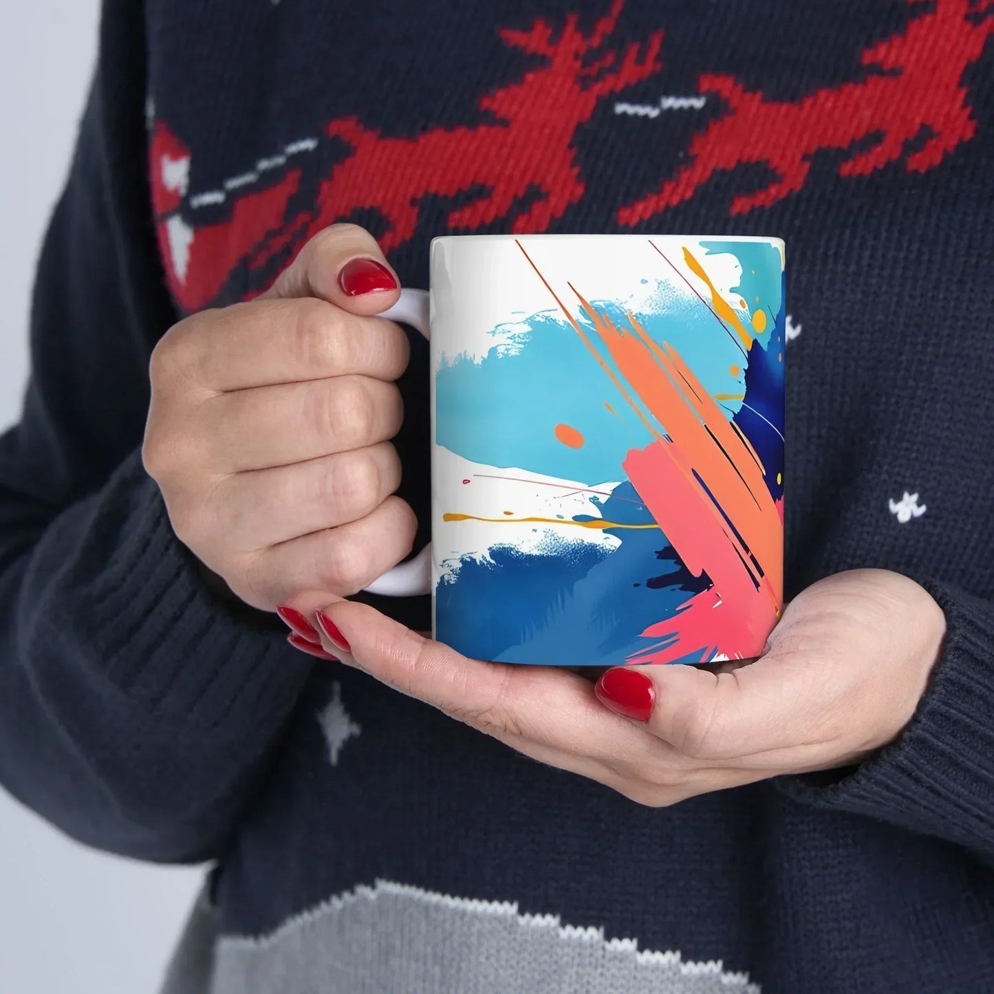 Vibrant Expression — Abstract Art Ceramic Mug (11oz, 15oz) - KarArmDesign