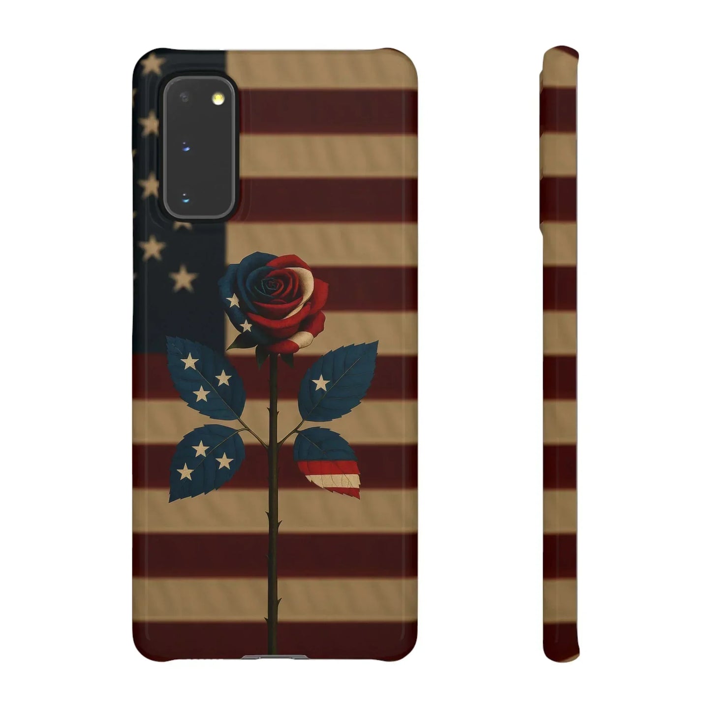 American Rose Flag Phone Case for iPhone 7-16 and Samsung Galaxy S10-S24 Models - KarArmDesign