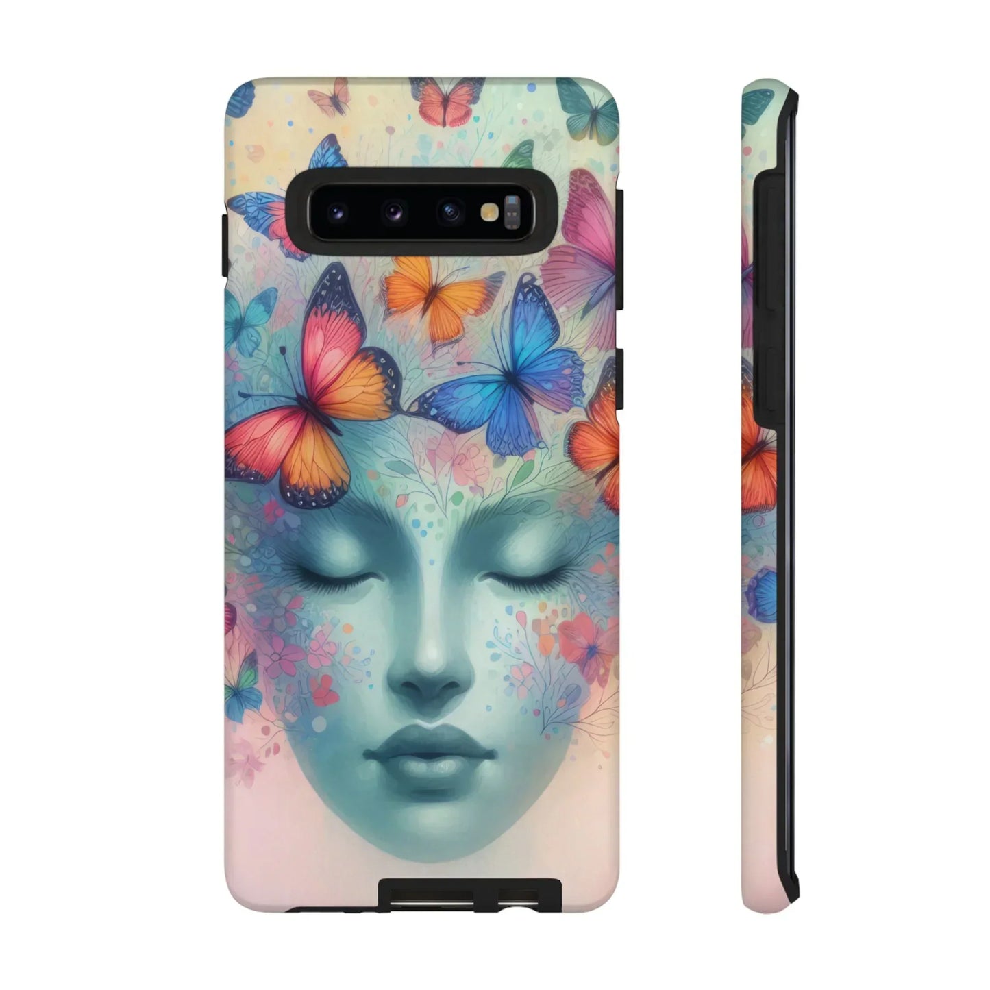 Butterfly Bloom Dreamy Woman Phone Case for Galaxy and Pixel - KarArmDesign
