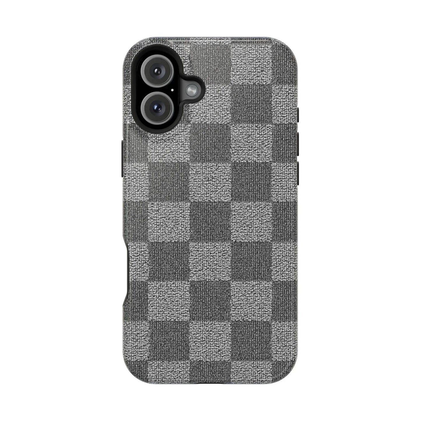 Gray Checkered Phone Case for iPhone 12-16 and Galaxy S21-S22 Models - KarArmDesign