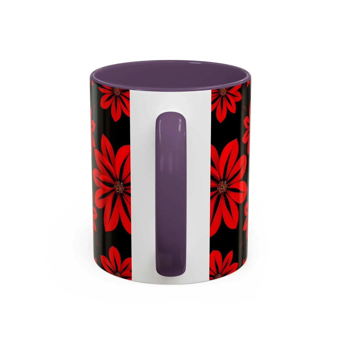 Accent Red Floral Coffee Mug – 11oz & 15oz - KarArmDesign