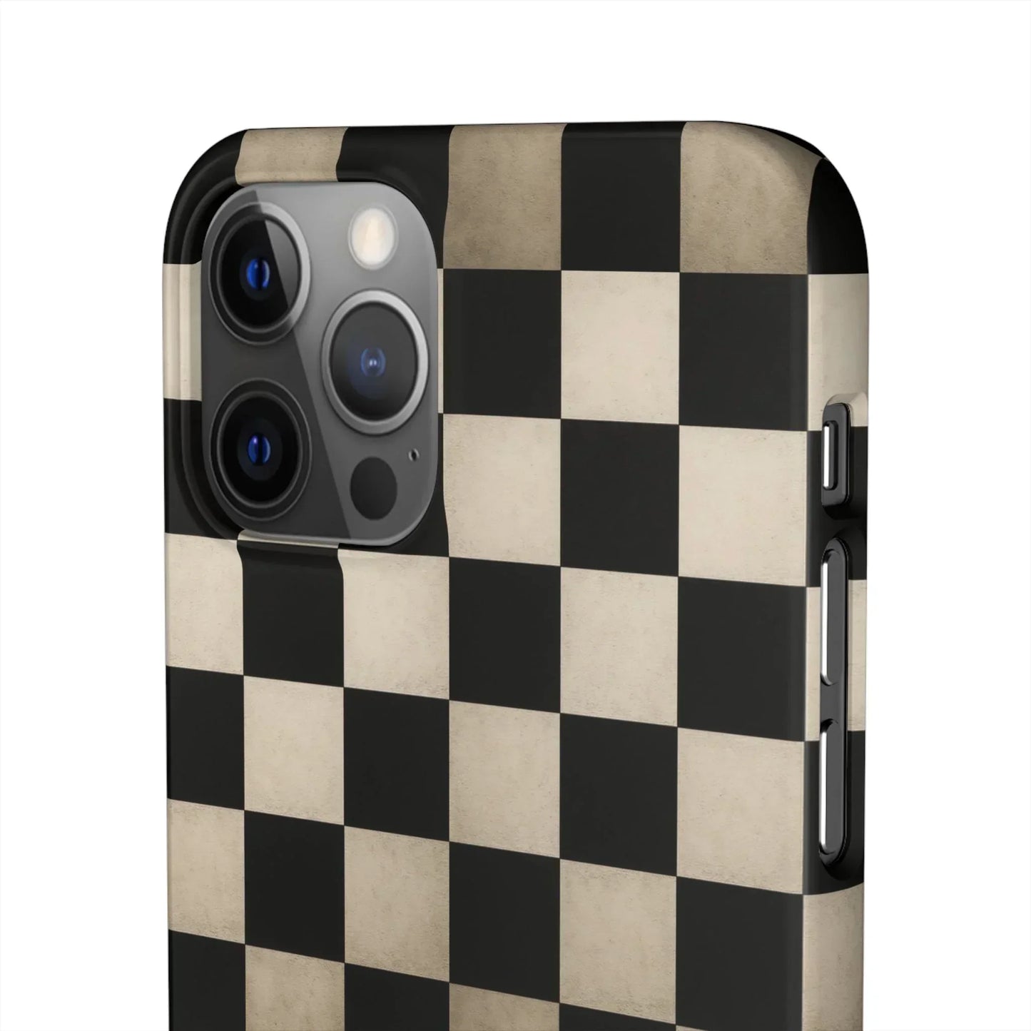 Stylish Matte Checker Phone Case for iPhone 7-16 and Samsung Galaxy S10-S24 Models - KarArmDesign