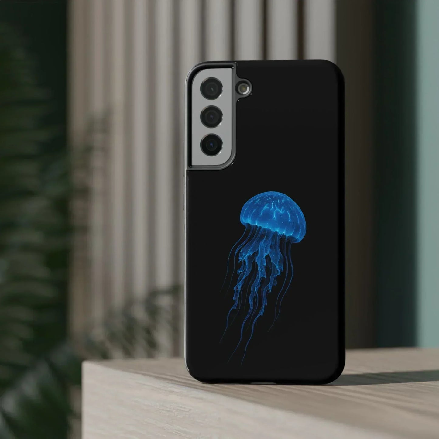 Blue Jellyfish Phone Case for iPhone 12-16 and Samsung Galaxy S21-S22 Models - KarArmDesign