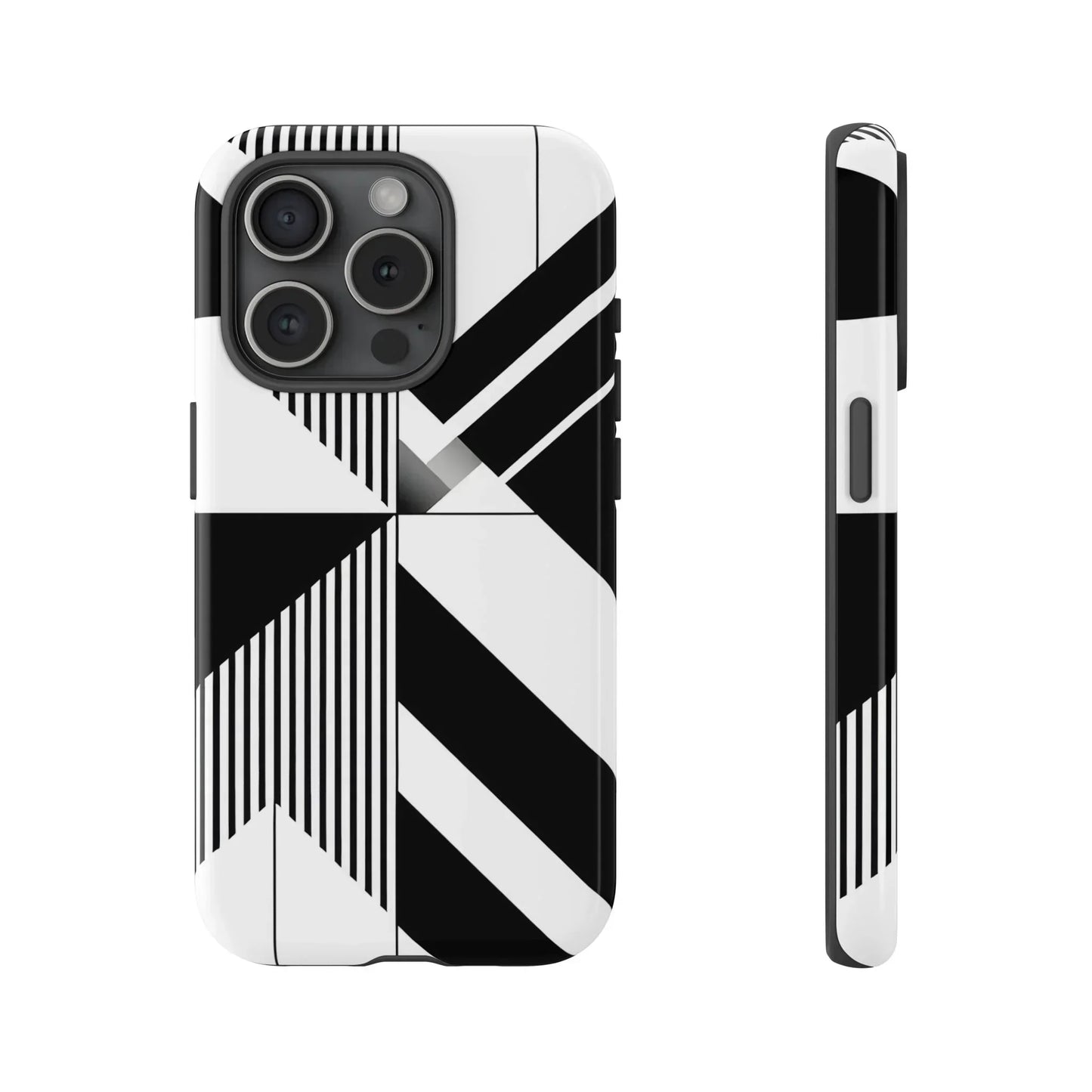 Monochrome Tough Phone Case for iPhone 11-16 and Samsung Galaxy S10–S25 Models - KarArmDesign
