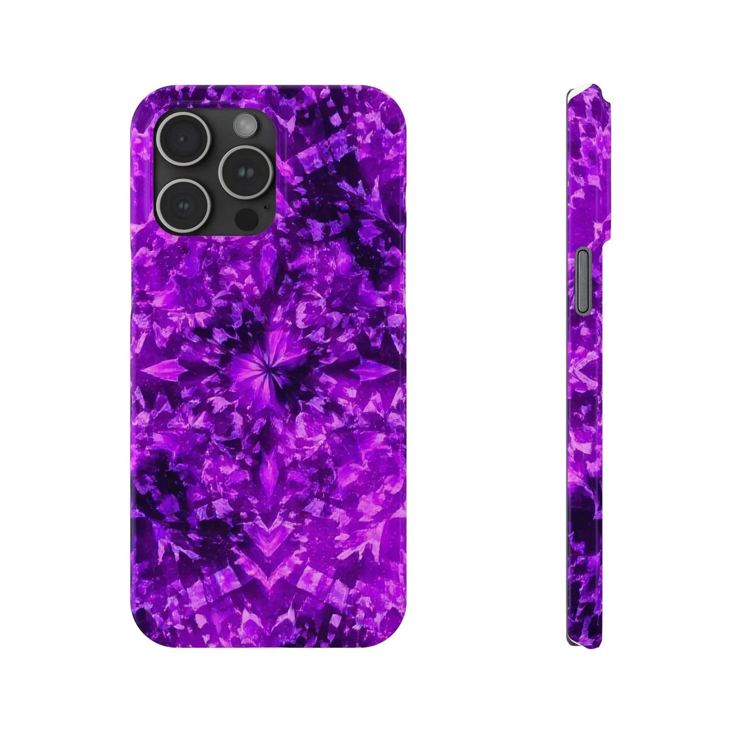 Vivid Purple Kaleidoscope Phone Case iPhone 7 to 16 Series Models - KarArmDesign