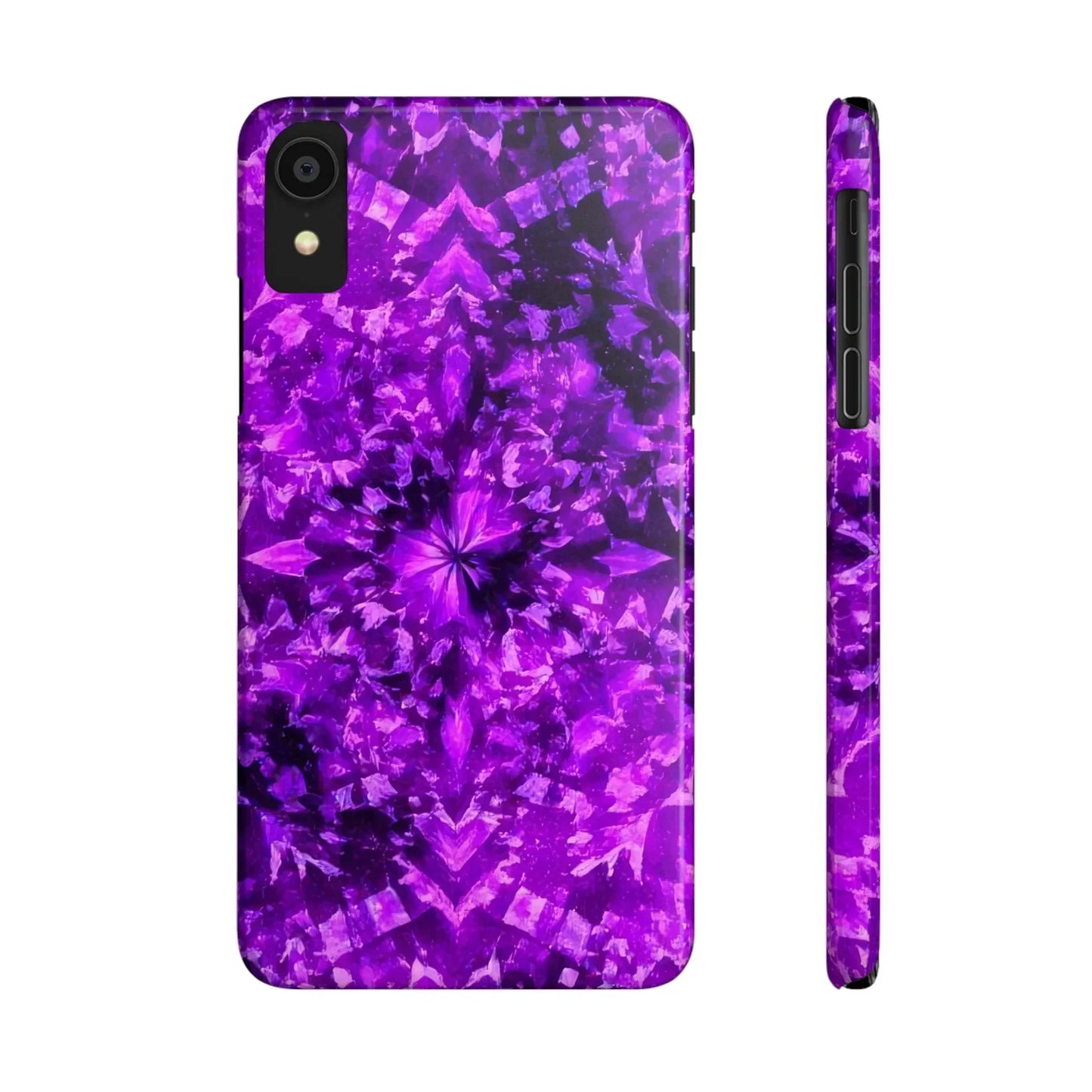 Vivid Purple Kaleidoscope Phone Case iPhone 7 to 16 Series Models - KarArmDesign