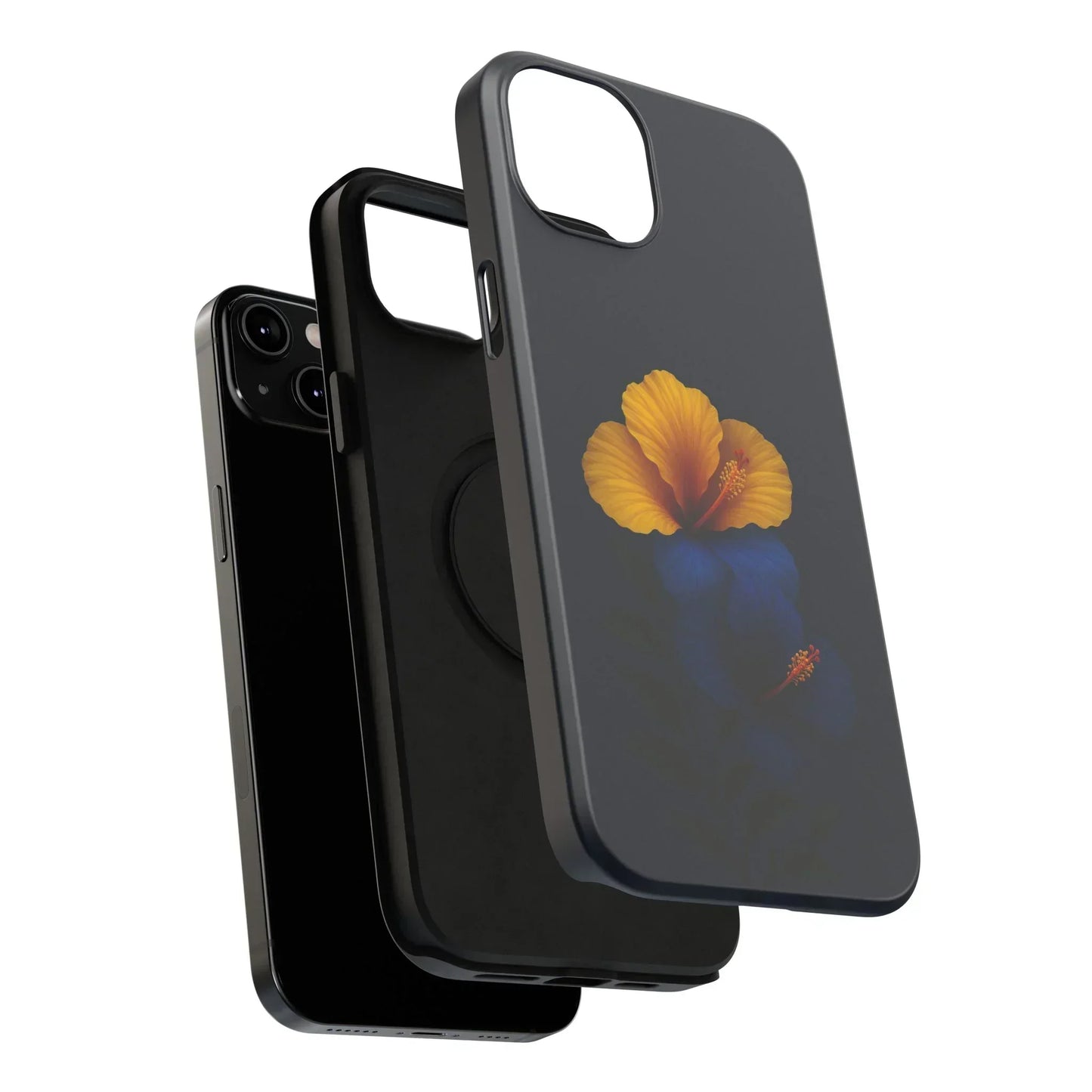 Elegant hibiscus phone case Impact-Resistant Cases for iPhone 12-16 and Samsung Galaxy S21-S22 Models - KarArmDesign