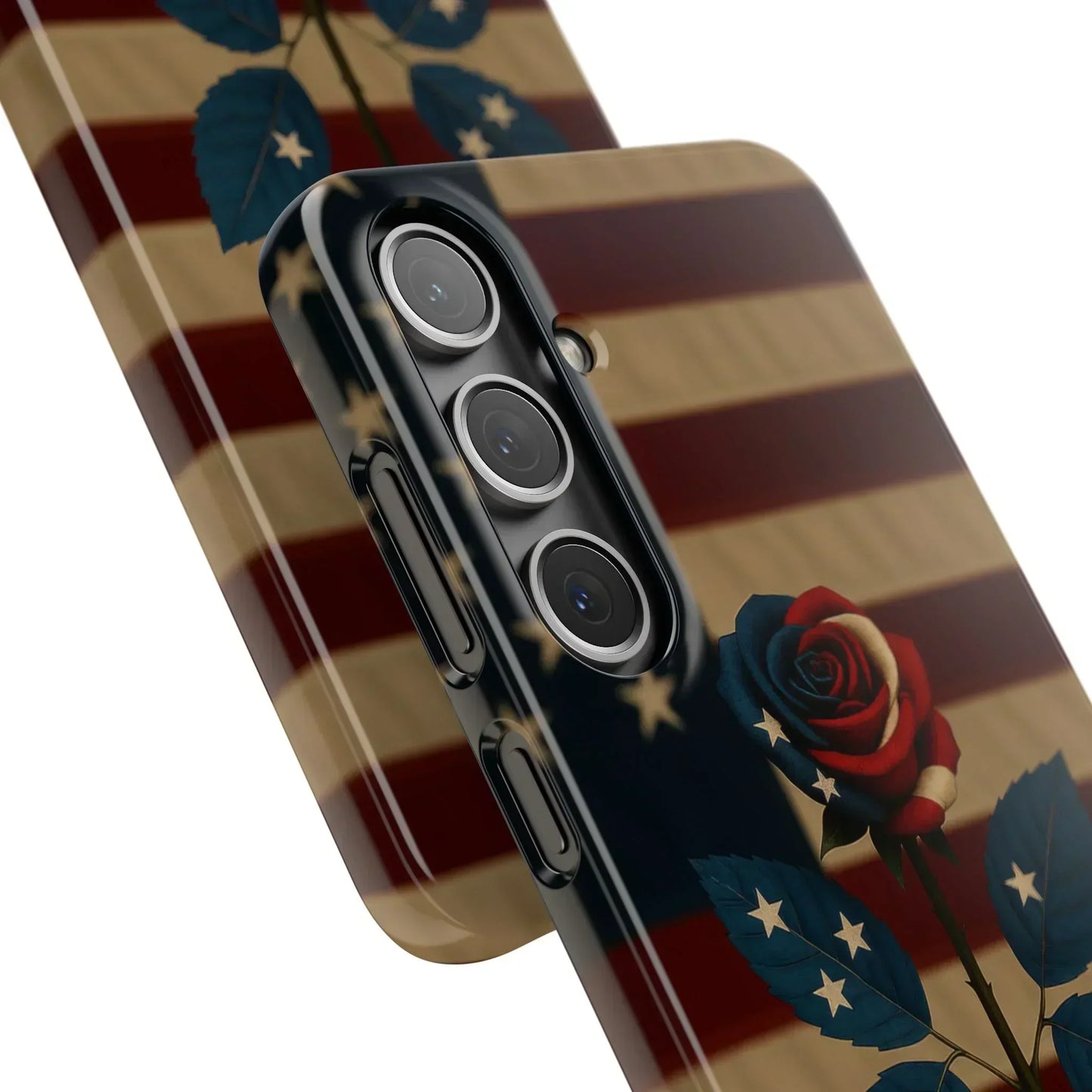 American Rose Flag Phone Case for iPhone 7-16 and Samsung Galaxy S10-S24 Models - KarArmDesign