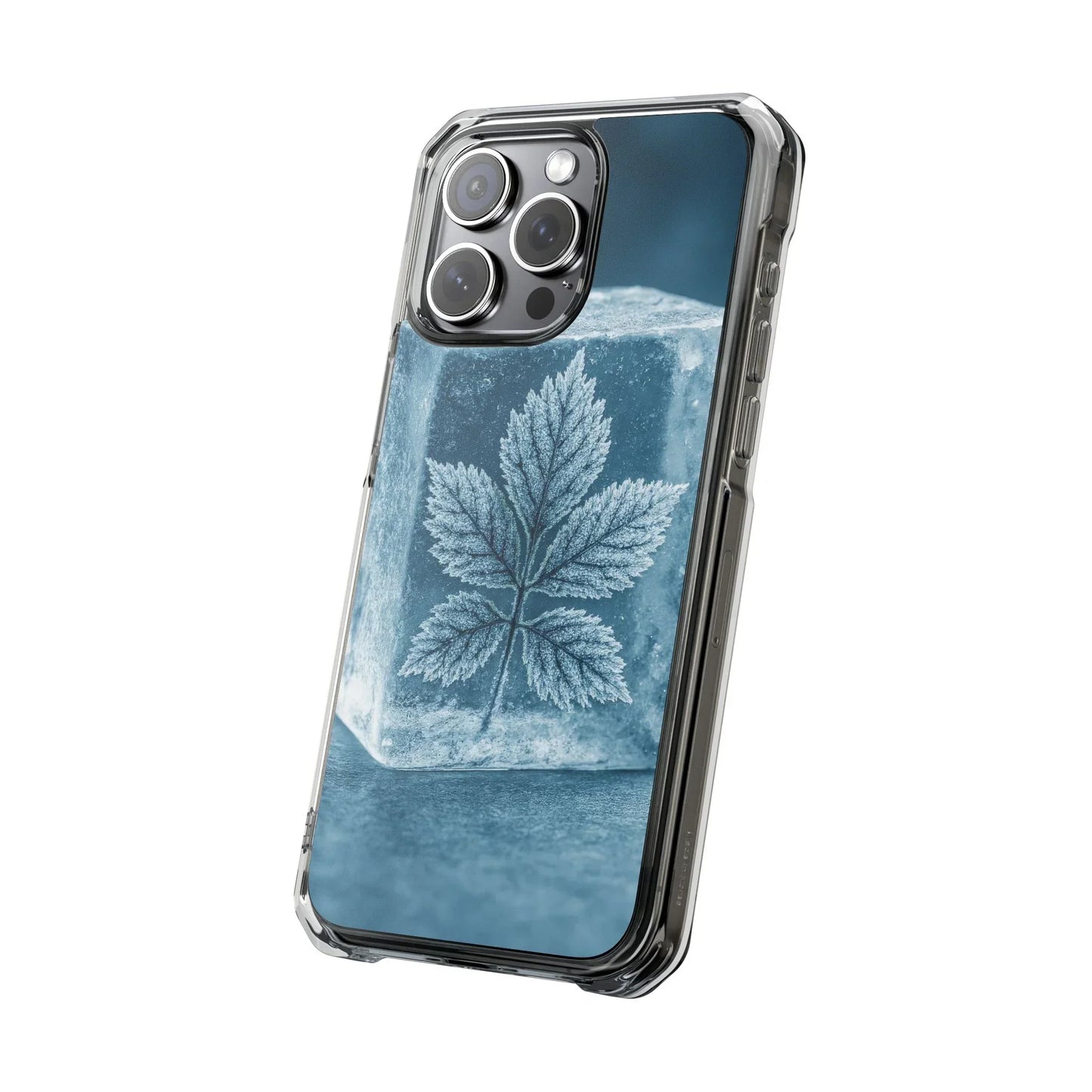 Frozen Leaf Inside Ice Cube - Phone Case for iPhone 14-16 Models - KarArmDesign