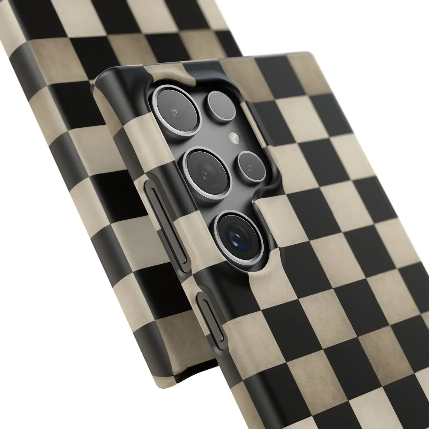 Stylish Matte Checker Phone Case for iPhone 7-16 and Samsung Galaxy S10-S24 Models - KarArmDesign