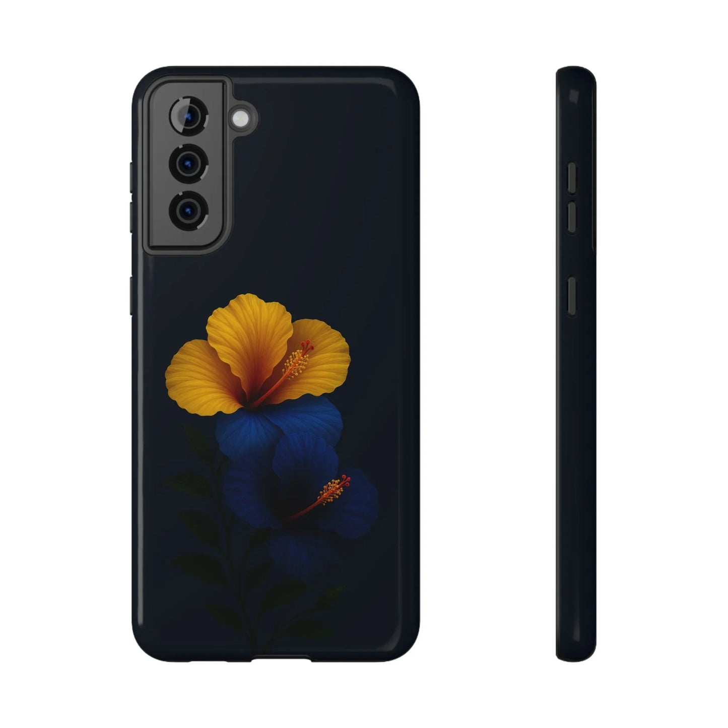 Elegant hibiscus phone case Impact-Resistant Cases for iPhone 12-16 and Samsung Galaxy S21-S22 Models - KarArmDesign