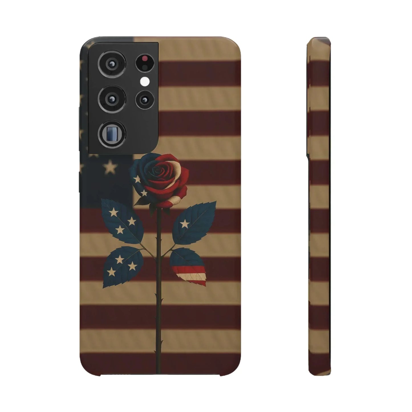 American Rose Flag Phone Case for iPhone 7-16 and Samsung Galaxy S10-S24 Models - KarArmDesign