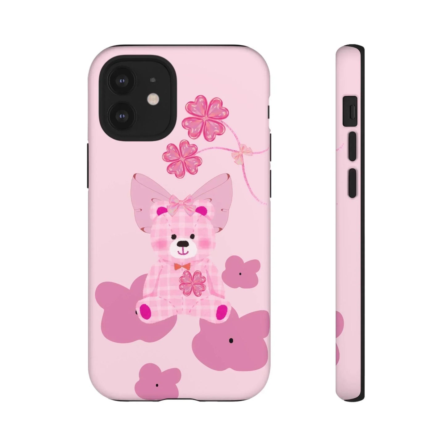 Pink Teddy Bear Phone Cases for iPhone, Pixel and Galaxy Models - KarArmDesign