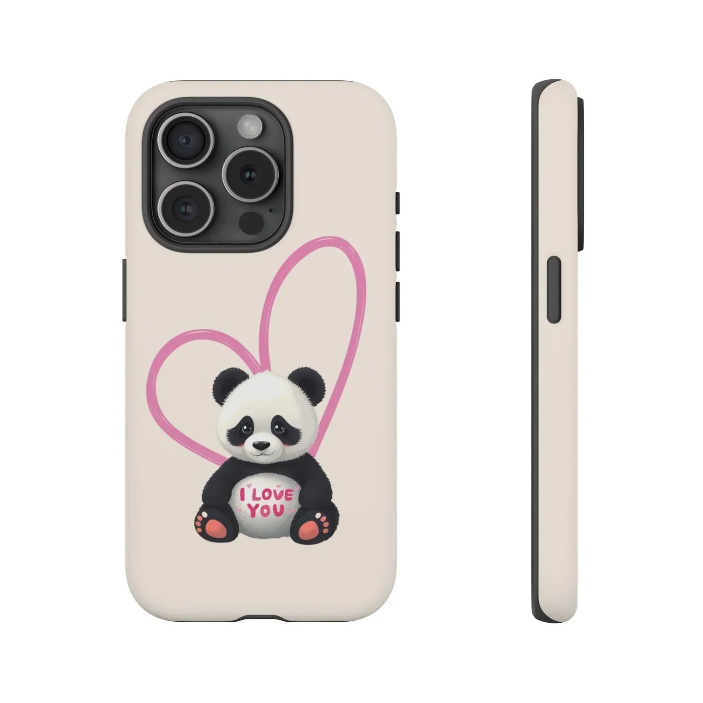 Cute Panda Heart Love Phone Case for iPhone 8-16 Models - KarArmDesign