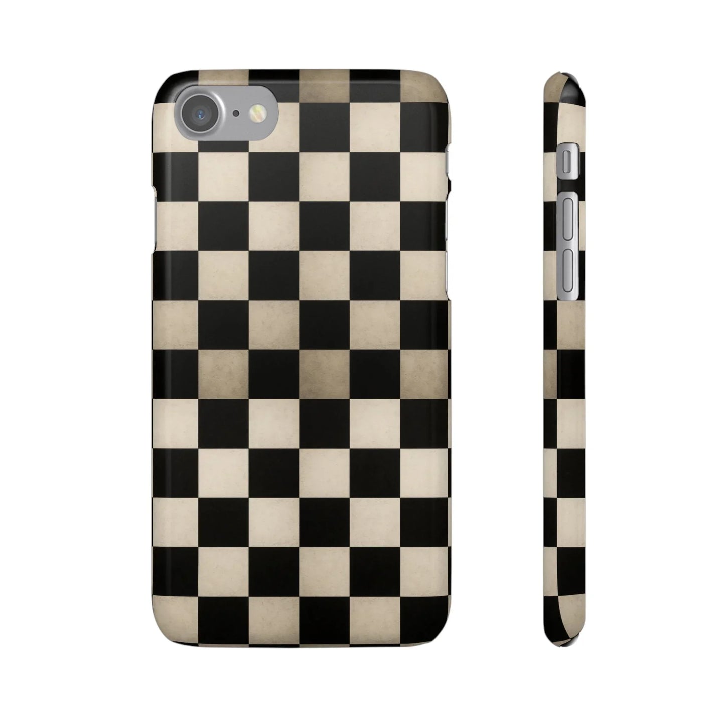 Stylish Matte Checker Phone Case for iPhone 7-16 and Samsung Galaxy S10-S24 Models - KarArmDesign