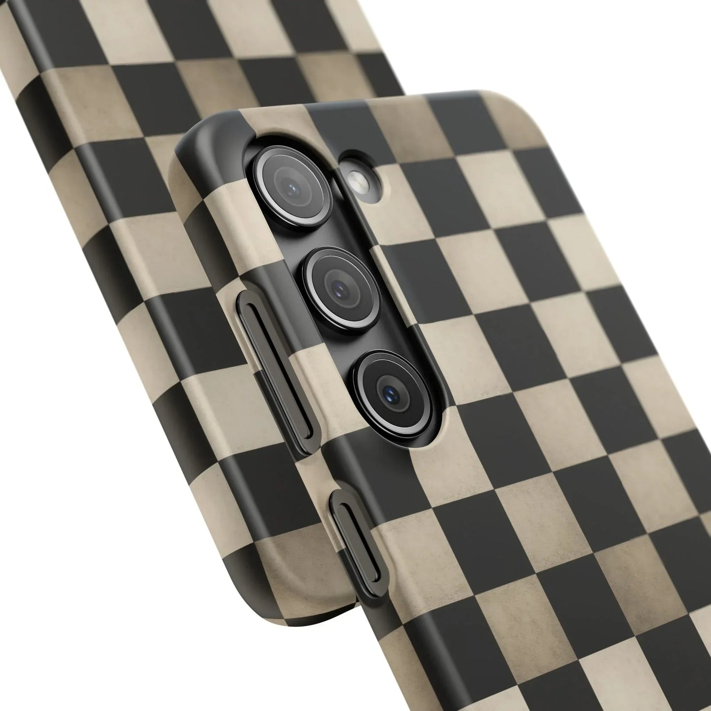 Stylish Matte Checker Phone Case for iPhone 7-16 and Samsung Galaxy S10-S24 Models - KarArmDesign