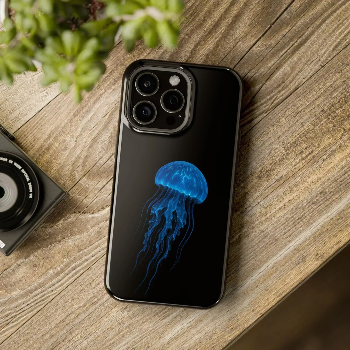 Blue Jellyfish Phone Case for iPhone 12-16 and Samsung Galaxy S21-S22 Models - KarArmDesign