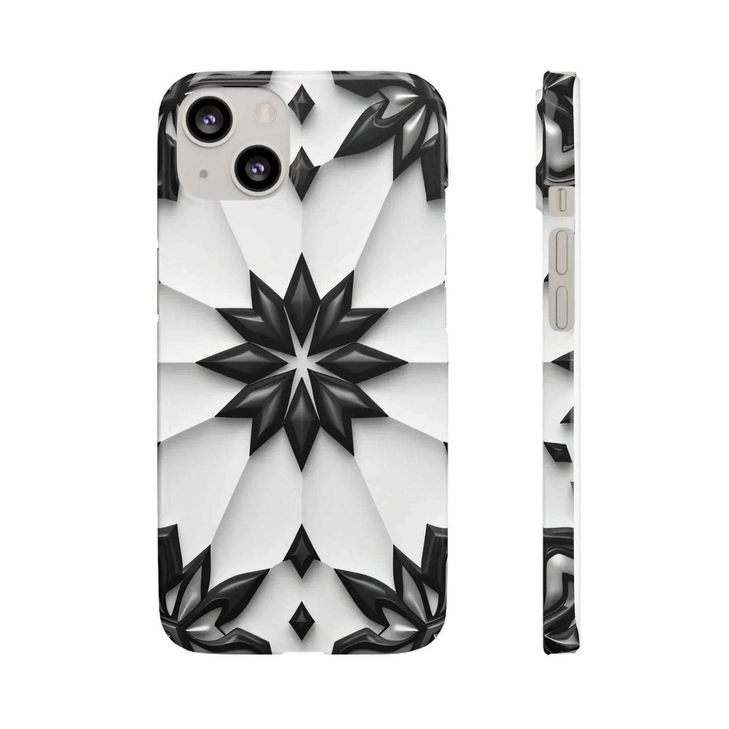 Black and White Geometric Floral Phone Case for iPhone and Samsung Galaxy - KarArmDesign