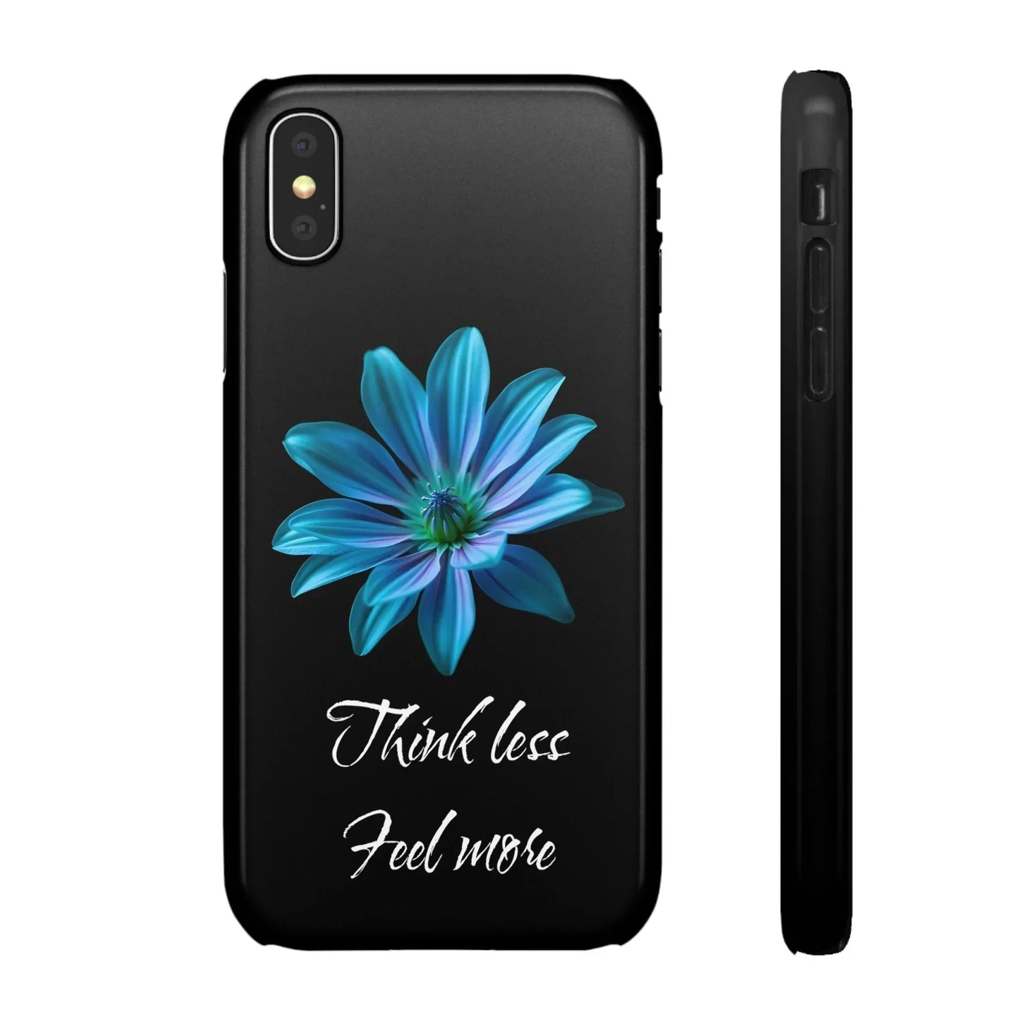 Inspirational Floral Phone Case – “Think Less, Feel More” Design Case for iPhone & Galaxy - KarArmDesign
