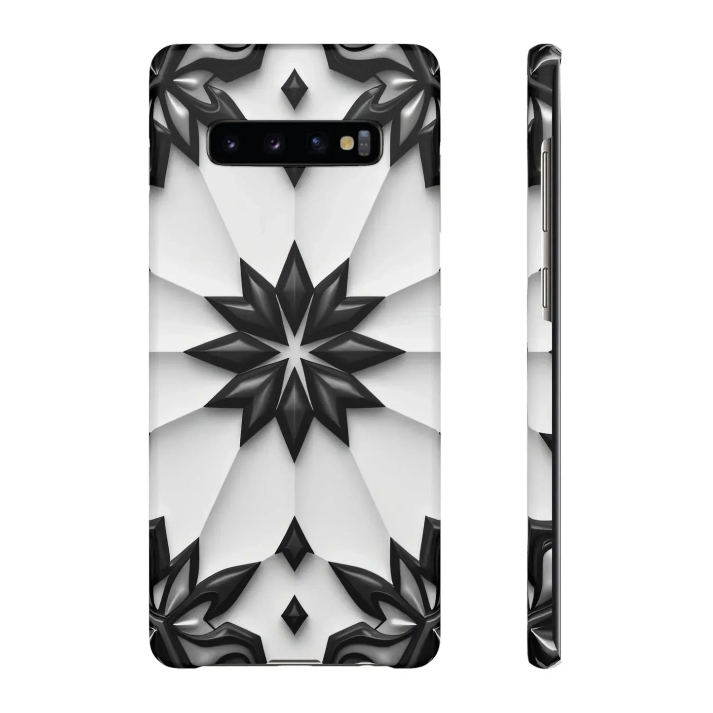 Black and White Geometric Floral Phone Case for iPhone and Samsung Galaxy - KarArmDesign