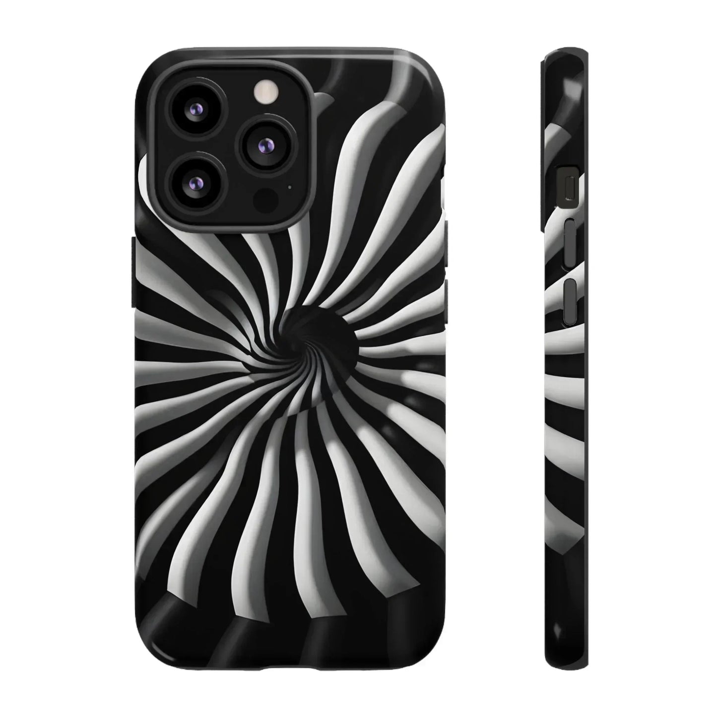 Hypnotic Black and White Spiral Phone Case for iPhone & Galaxy - KarArmDesign