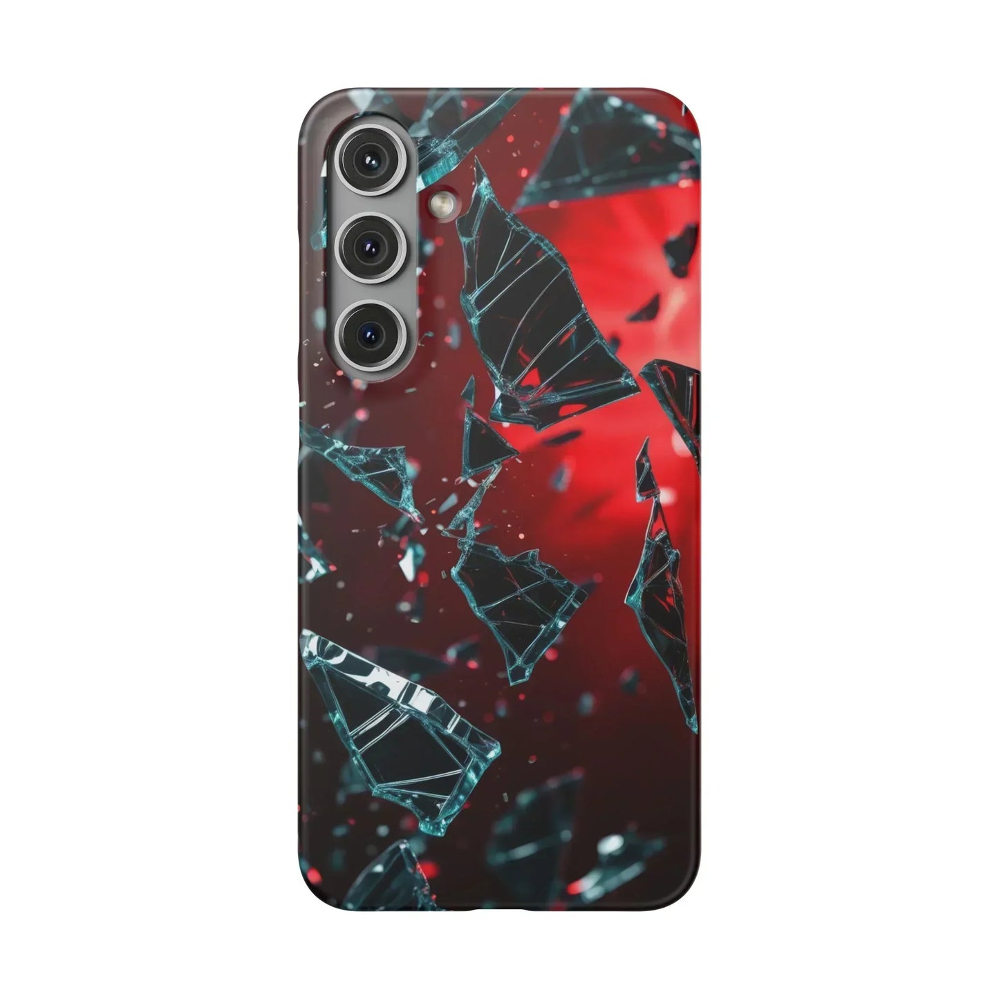 "Crimson Impact" Realistic Glass Shard Snap Phone Case for iPhone 7-16 and Samsung Galaxy S10-S24 Models - KarArmDesign