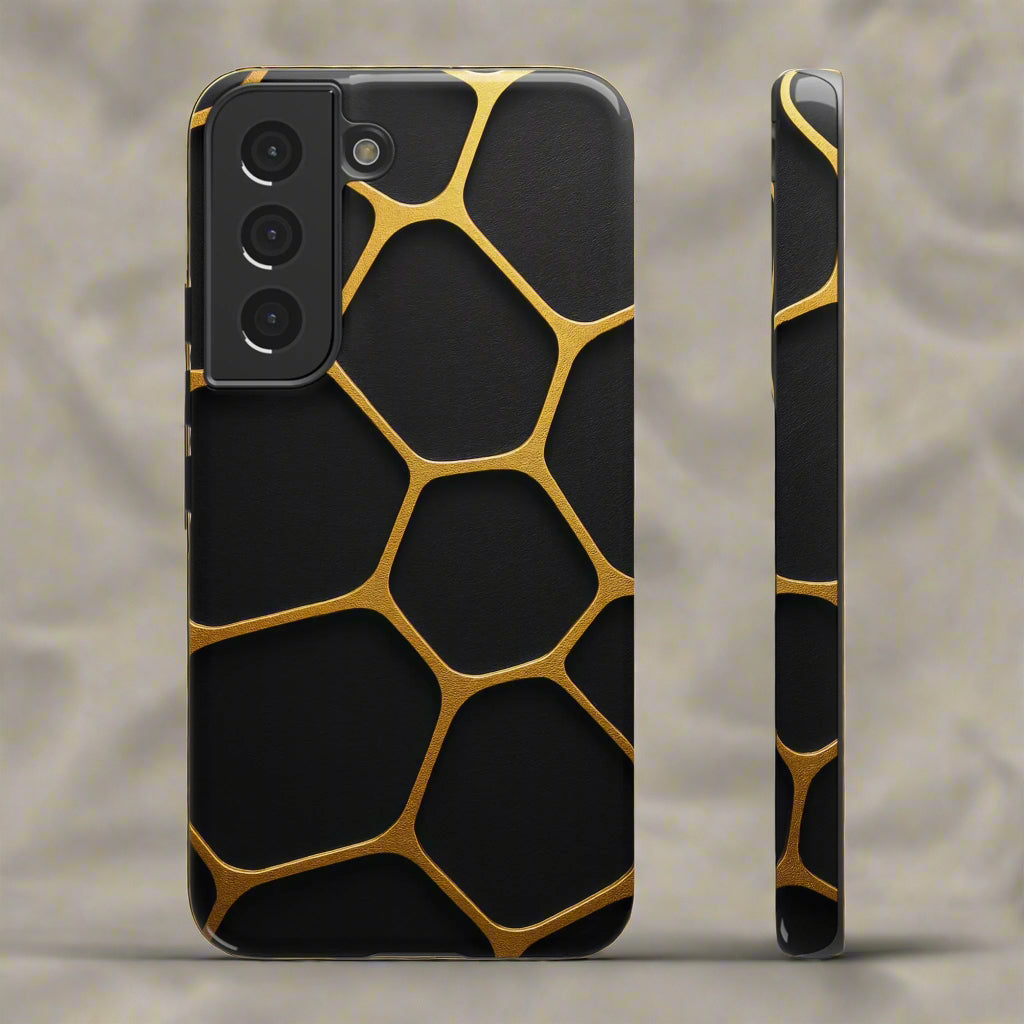 Golden Cellscape Phone Case for iPhone 8-16 and Galaxy S10-S25 Models - KarArmDesign