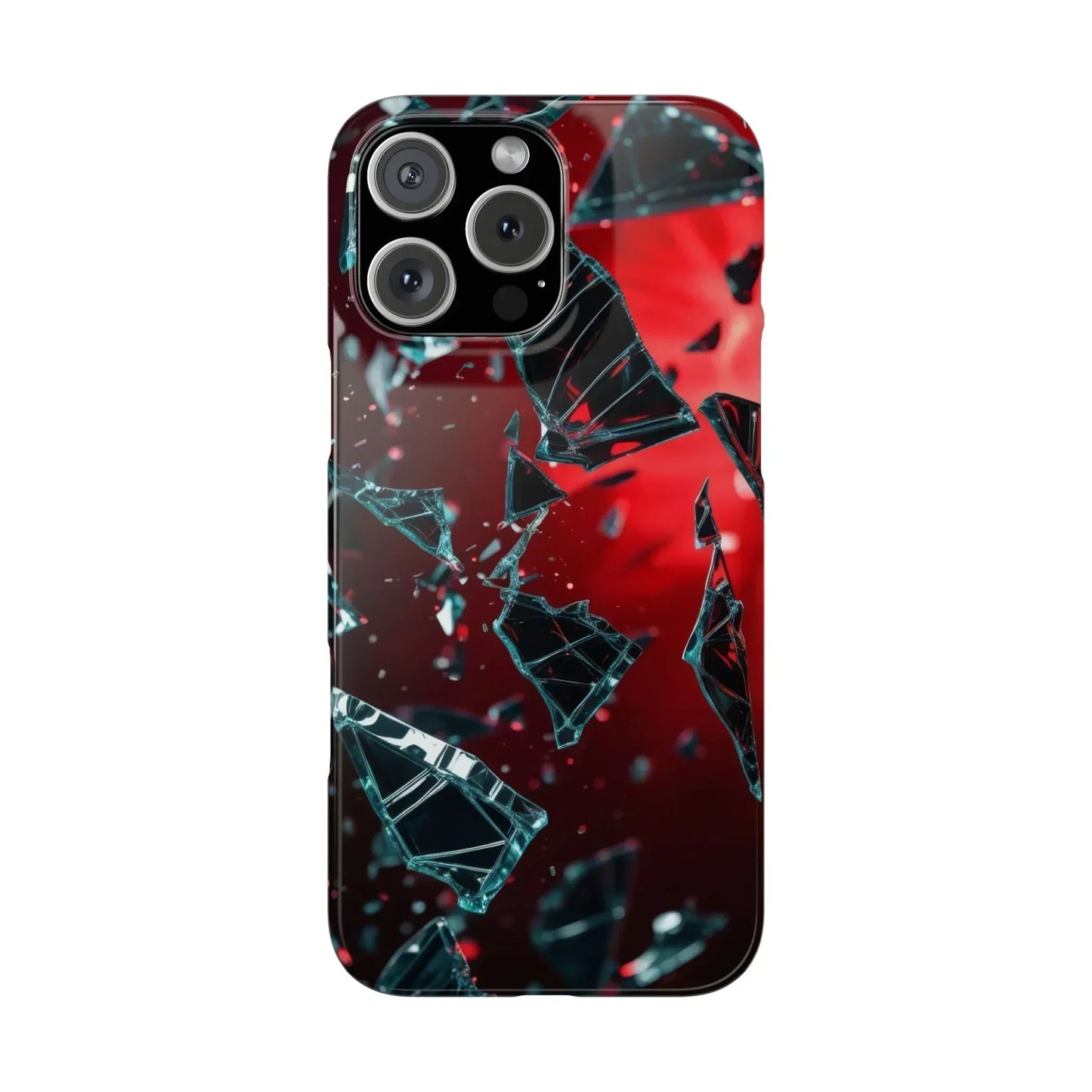 "Crimson Impact" Realistic Glass Shard Snap Phone Case for iPhone 7-16 and Samsung Galaxy S10-S24 Models - KarArmDesign