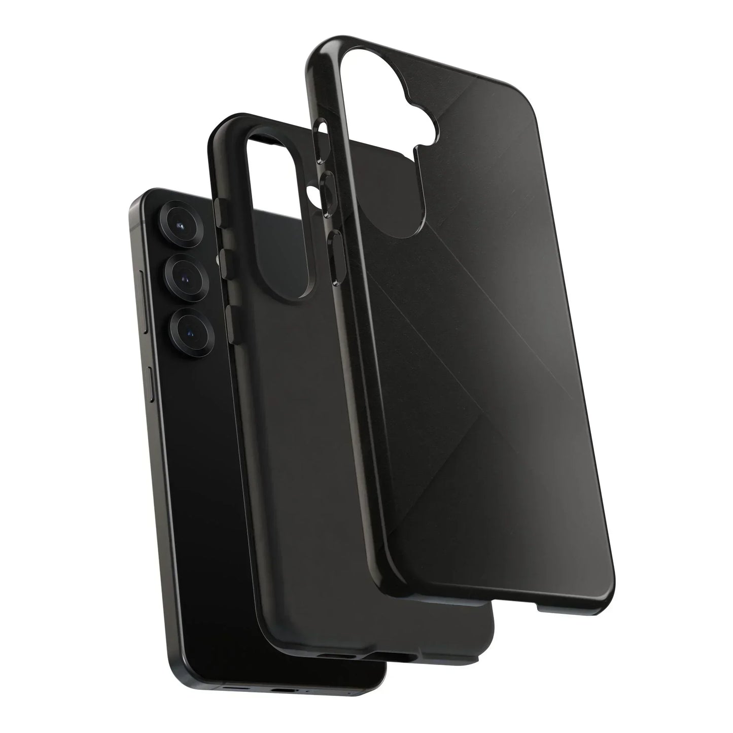 Matte Black Diagonal Line Phone Case for iPhone 8-16 and Galaxy S10-S25 Models - KarArmDesign