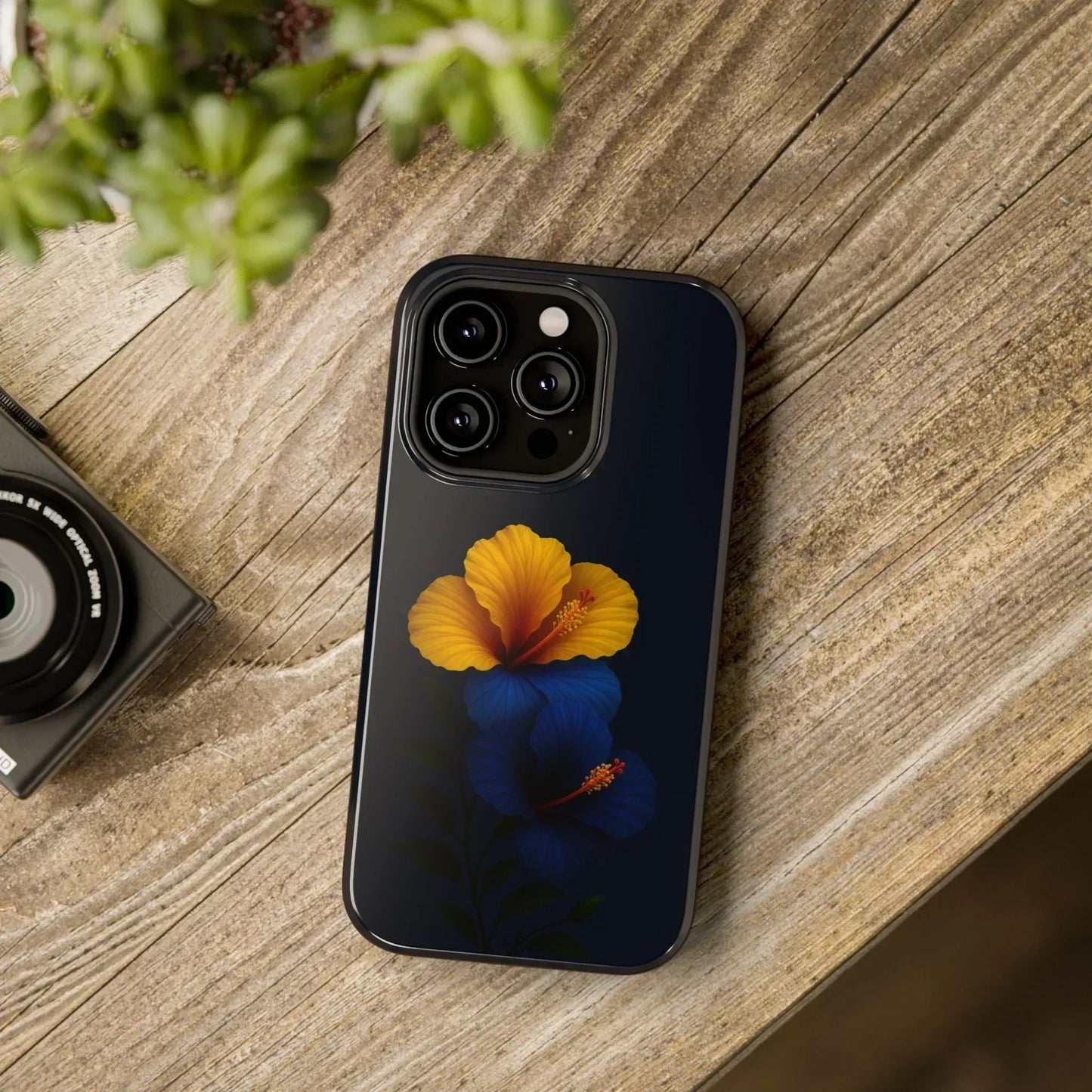 Elegant hibiscus phone case Impact-Resistant Cases for iPhone 12-16 and Samsung Galaxy S21-S22 Models - KarArmDesign