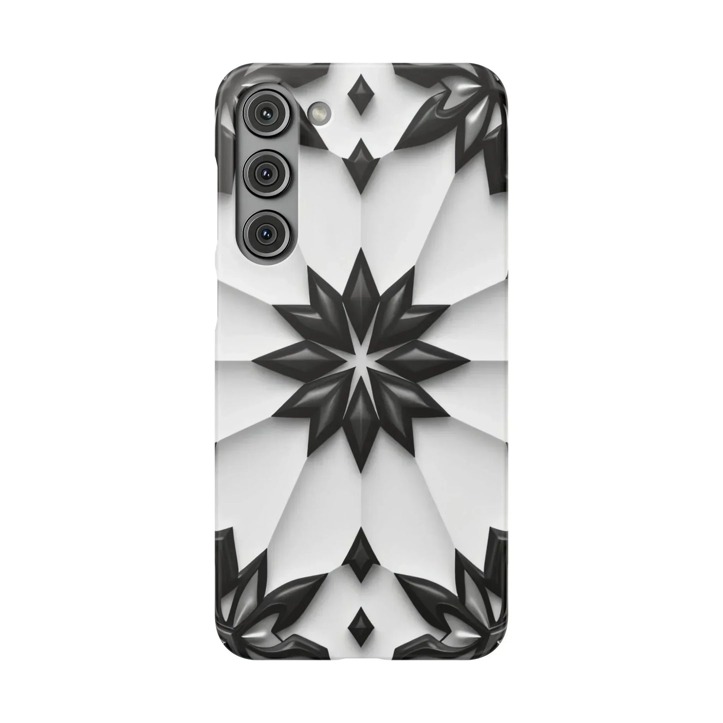 Black and White Geometric Floral Phone Case for iPhone and Samsung Galaxy - KarArmDesign