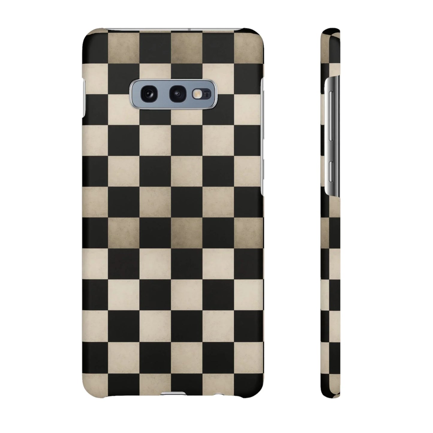 Stylish Matte Checker Phone Case for iPhone 7-16 and Samsung Galaxy S10-S24 Models - KarArmDesign