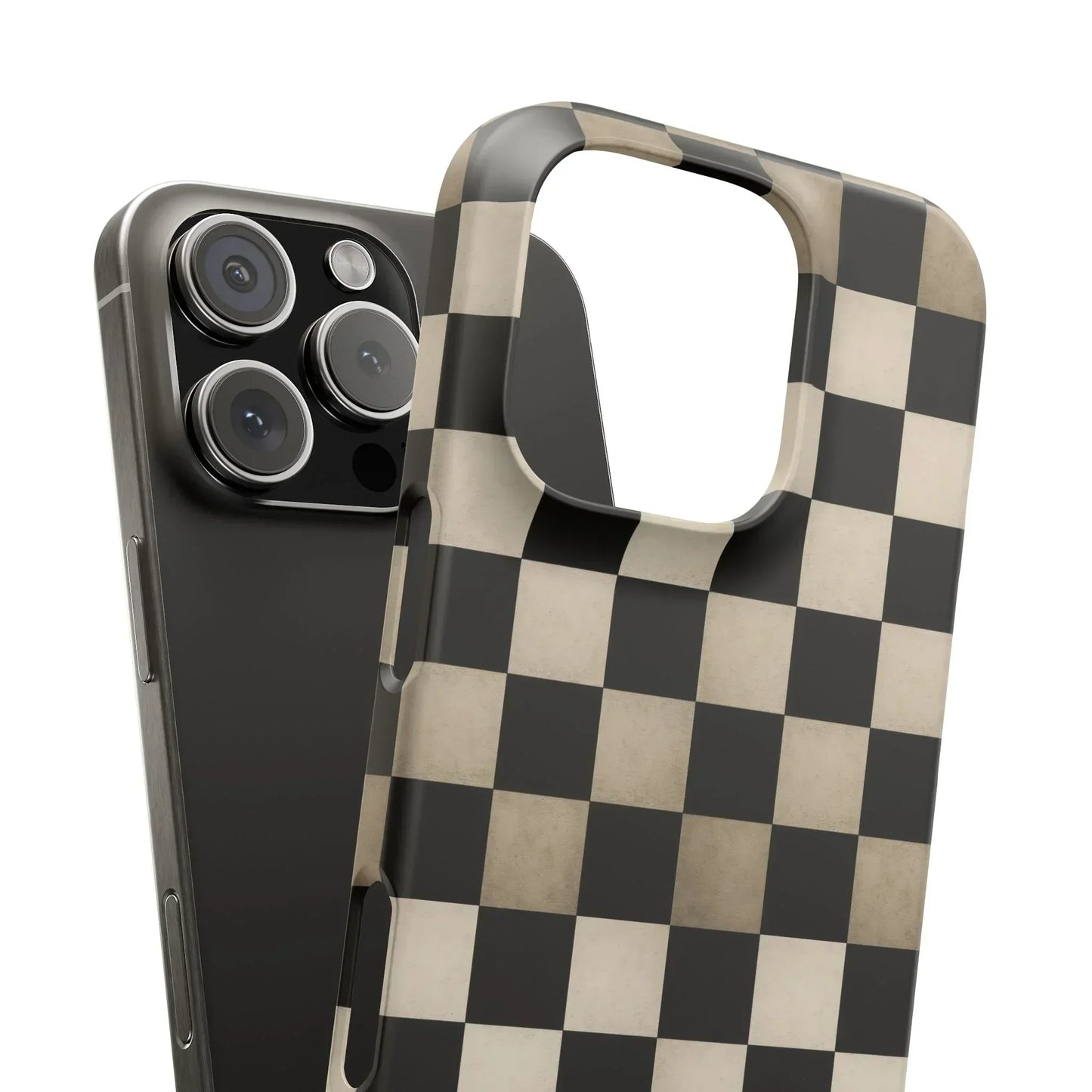Stylish Matte Checker Phone Case for iPhone 7-16 and Samsung Galaxy S10-S24 Models - KarArmDesign