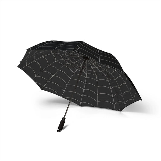 Spider Web Black Umbrella – Gothic Style Rain Protection - KarArmDesign