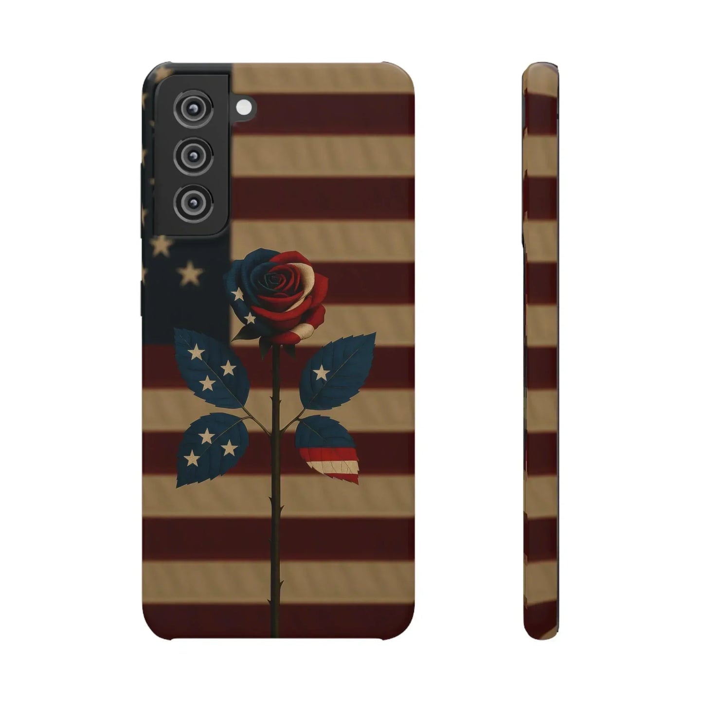 American Rose Flag Phone Case for iPhone 7-16 and Samsung Galaxy S10-S24 Models - KarArmDesign
