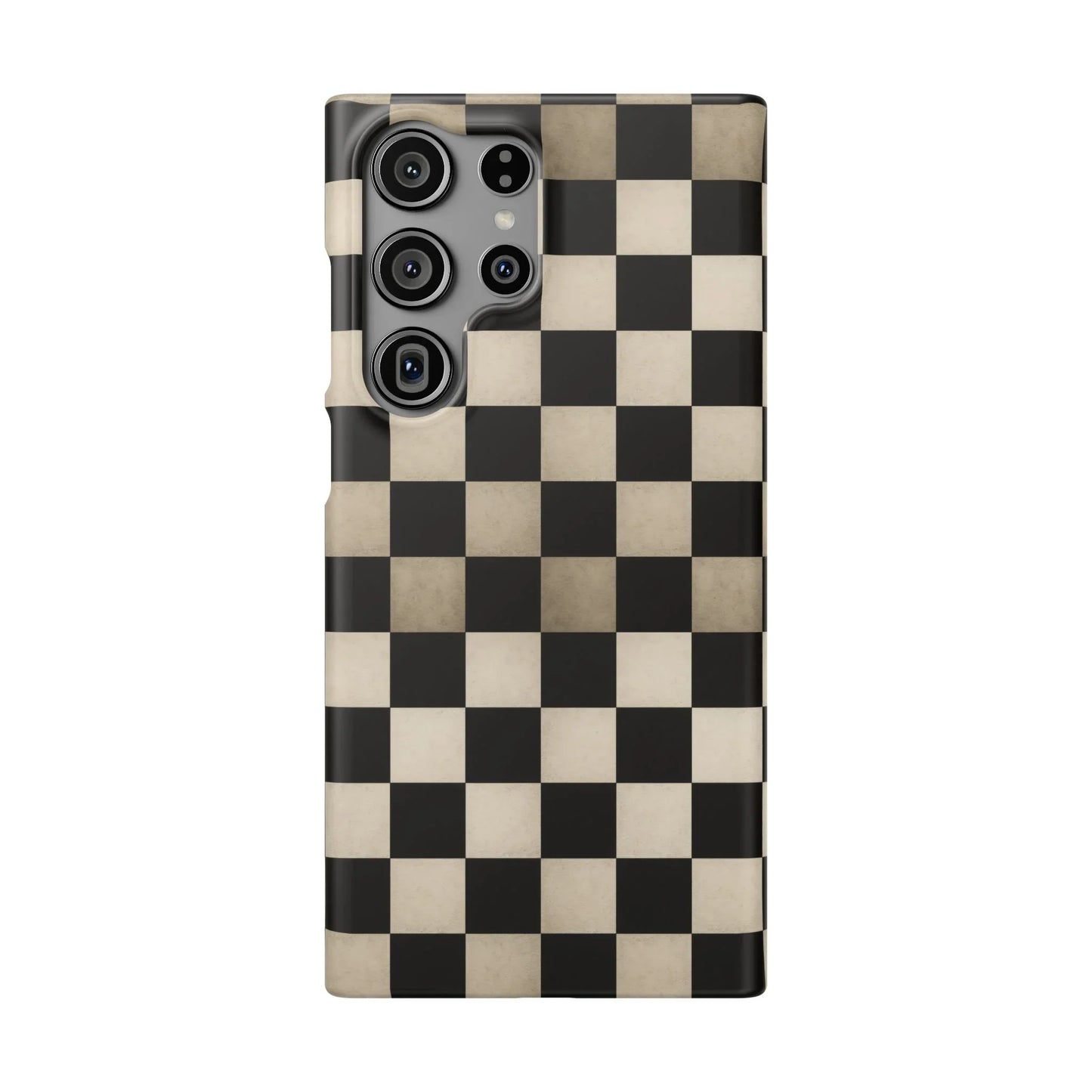 Stylish Matte Checker Phone Case for iPhone 7-16 and Samsung Galaxy S10-S24 Models - KarArmDesign