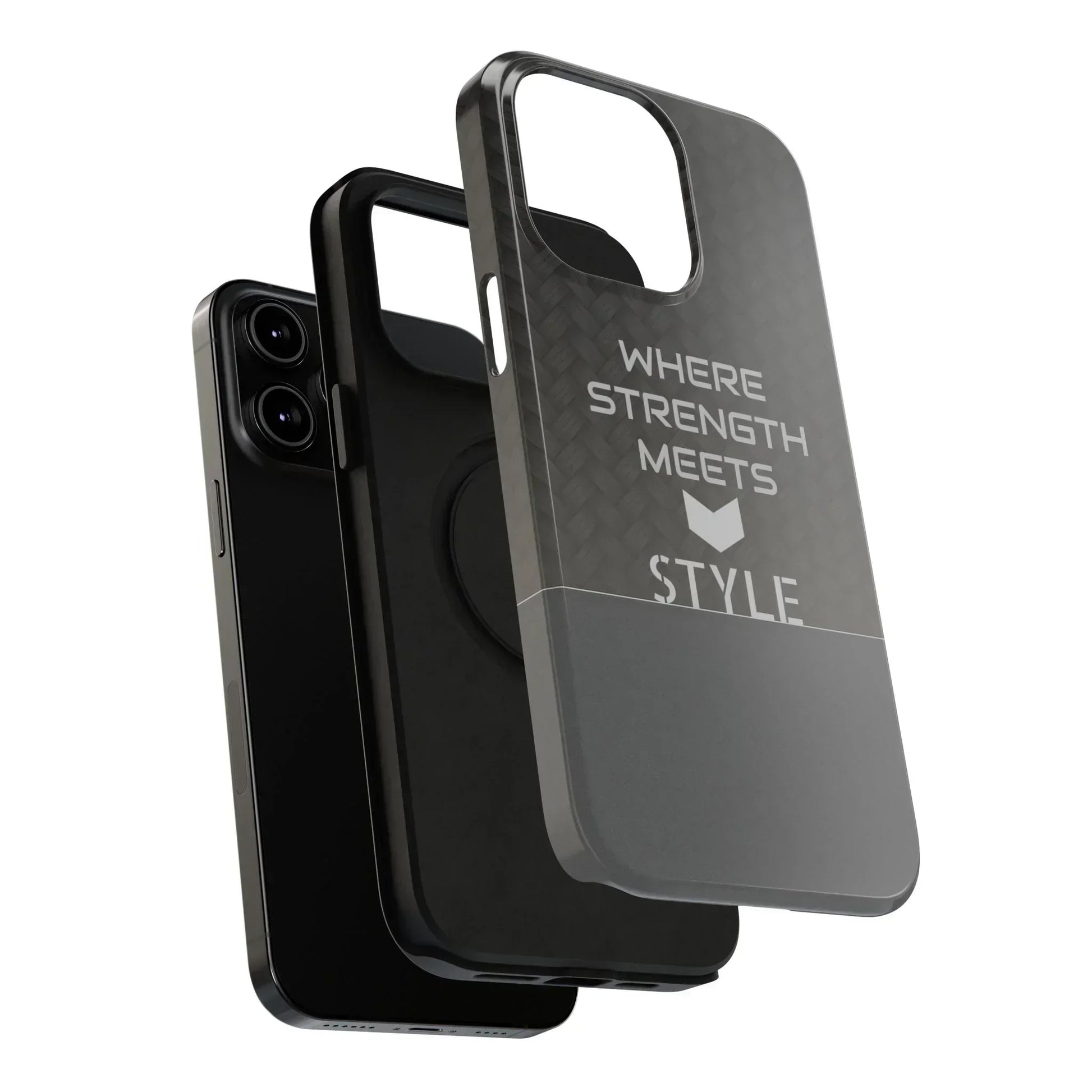 Gray Carbon Phone Case for iPhone 12-16 and Galaxy S21-S22 Models - KarArmDesign