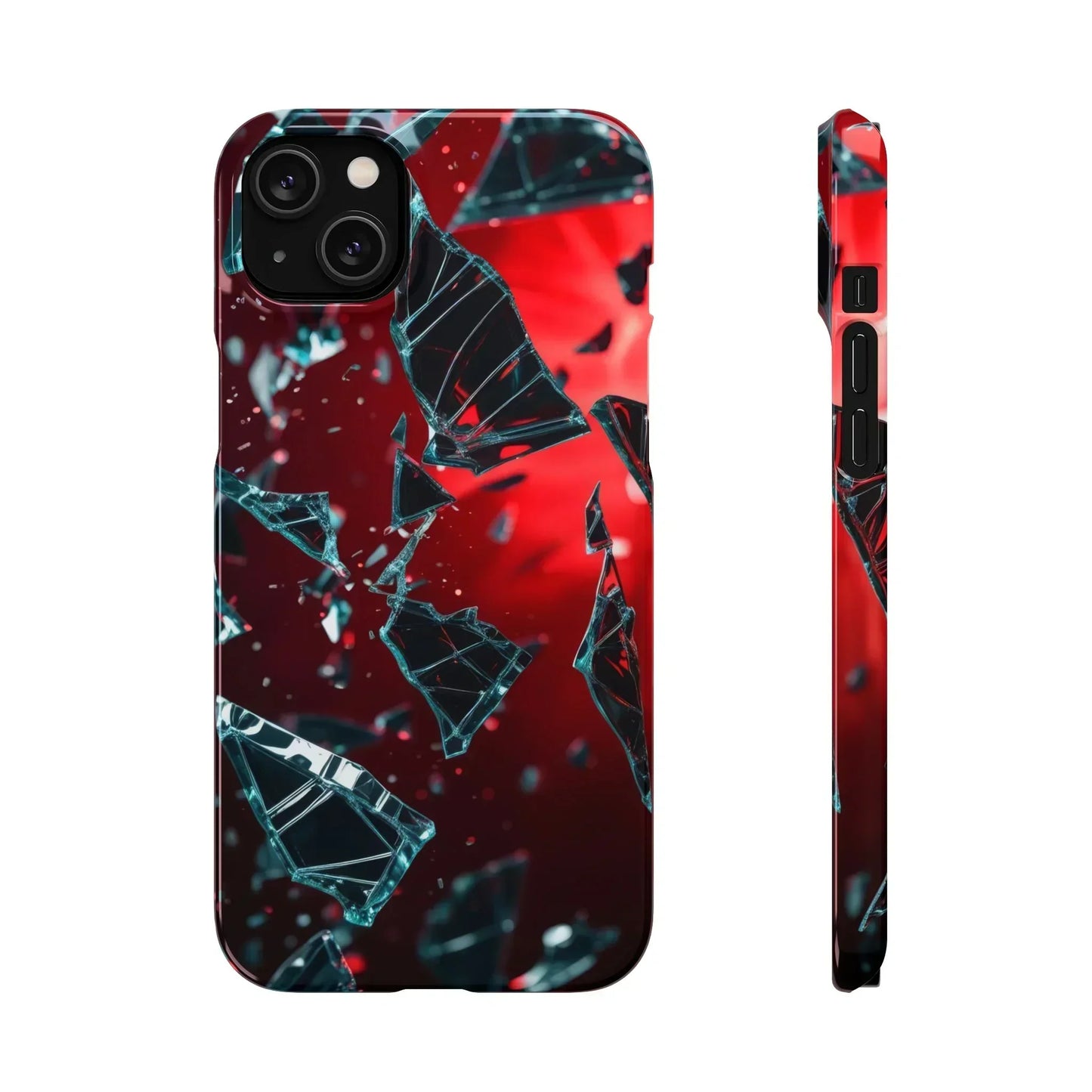 "Crimson Impact" Realistic Glass Shard Snap Phone Case for iPhone 7-16 and Samsung Galaxy S10-S24 Models - KarArmDesign
