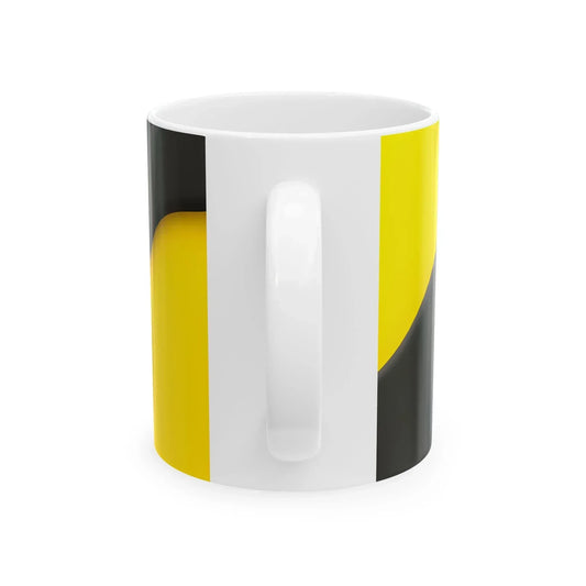 Black and Yellow Ceramic Mug - 11oz - KarArmDesign