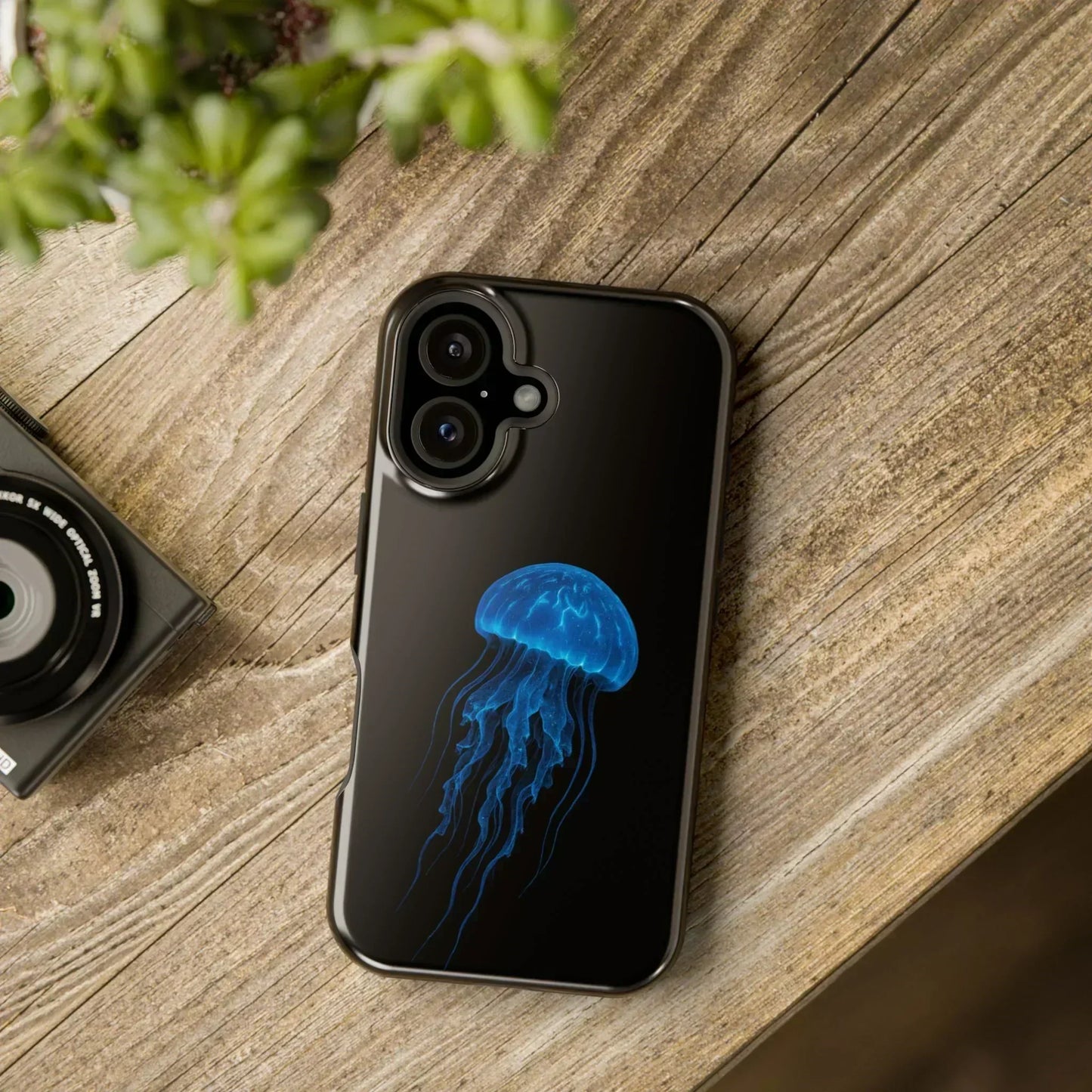 Blue Jellyfish Phone Case for iPhone 12-16 and Samsung Galaxy S21-S22 Models - KarArmDesign