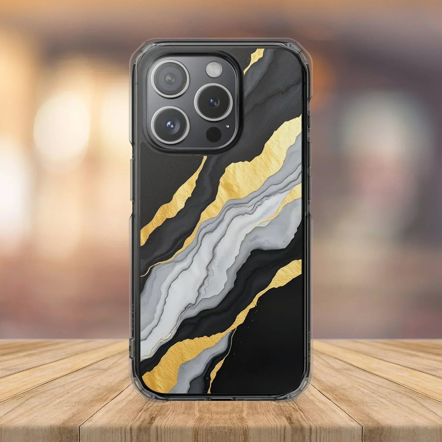 Luxury Black and Gold Marble Magnetic Phone Case for iPhone 14-16 Models - KarArmDesign