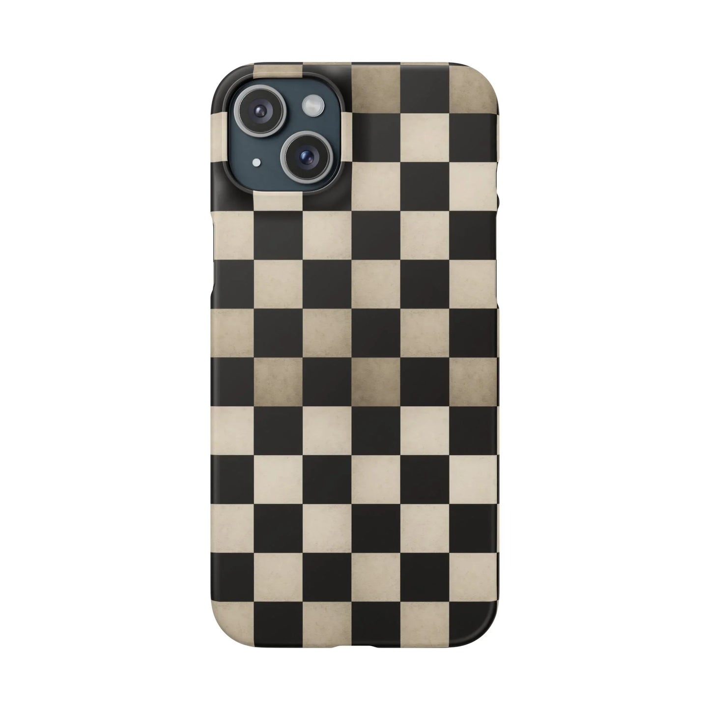 Stylish Matte Checker Phone Case for iPhone 7-16 and Samsung Galaxy S10-S24 Models - KarArmDesign