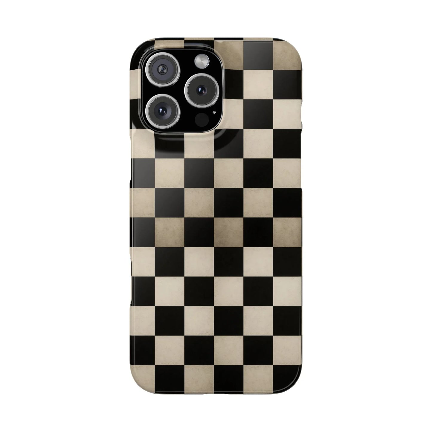 Stylish Matte Checker Phone Case for iPhone 7-16 and Samsung Galaxy S10-S24 Models - KarArmDesign