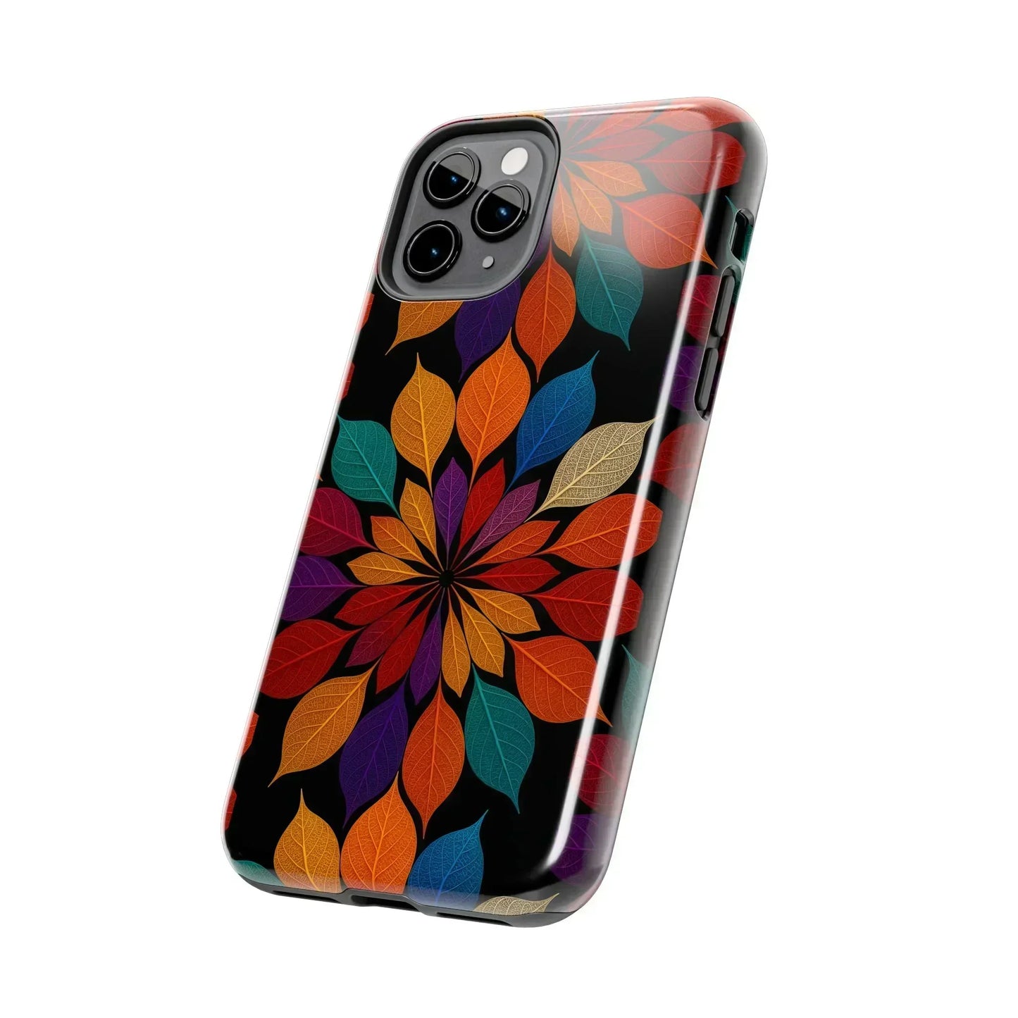 Leaf Mandala Phone Case for iPhone 7-16 and Samsung Galaxy S21-S24 Models - KarArmDesign