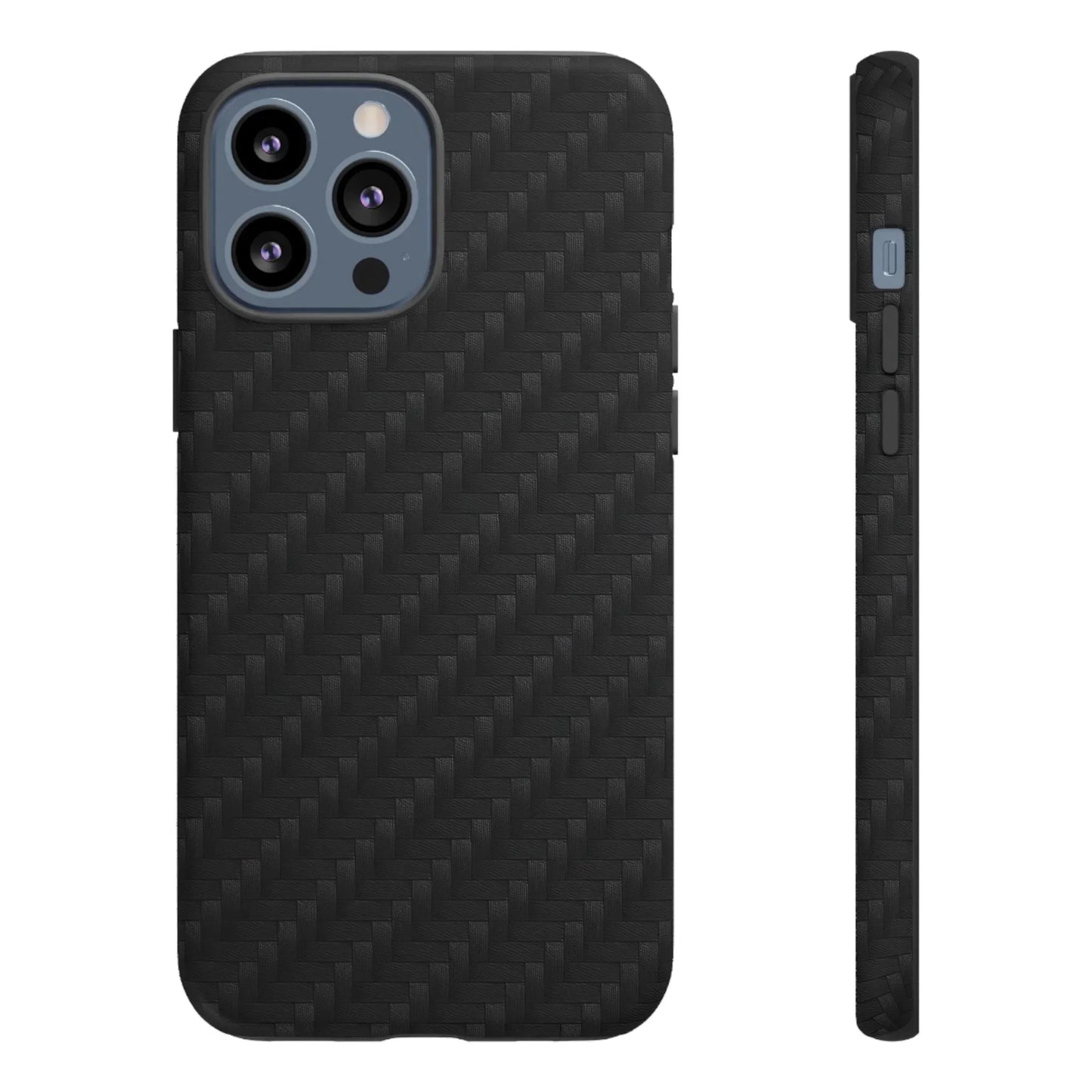 Black Carbon Phone Case Tough Case for iPhone 8-16 and Google Pixel up to 9 Models - KarArmDesign