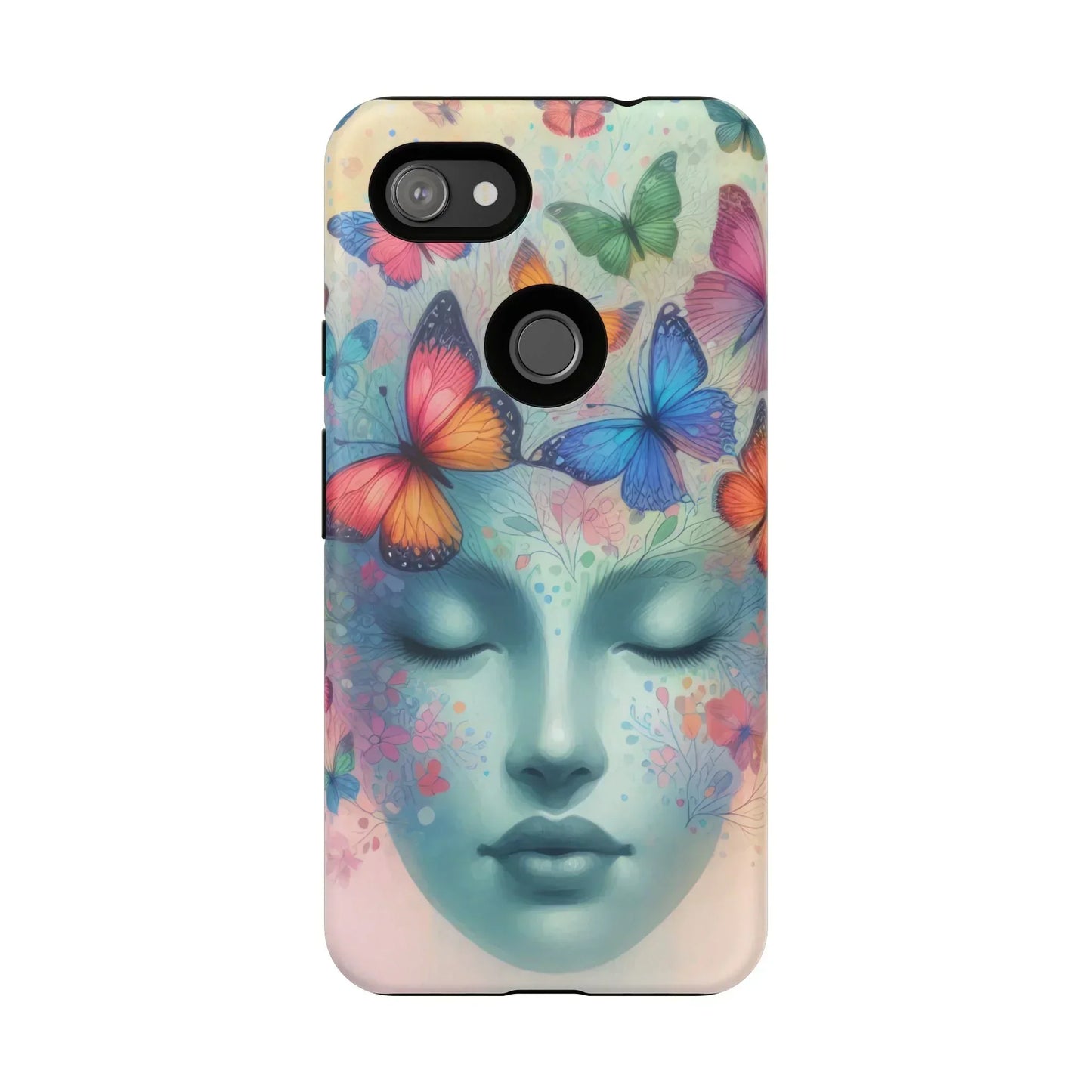 Butterfly Bloom Dreamy Woman Phone Case for Galaxy and Pixel - KarArmDesign