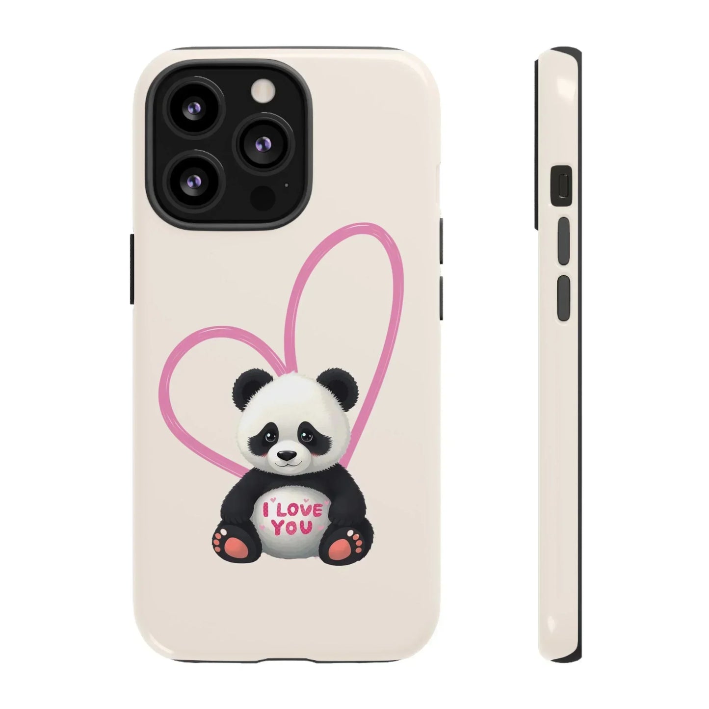 Cute Panda Heart Love Phone Case for iPhone 8-16 Models - KarArmDesign