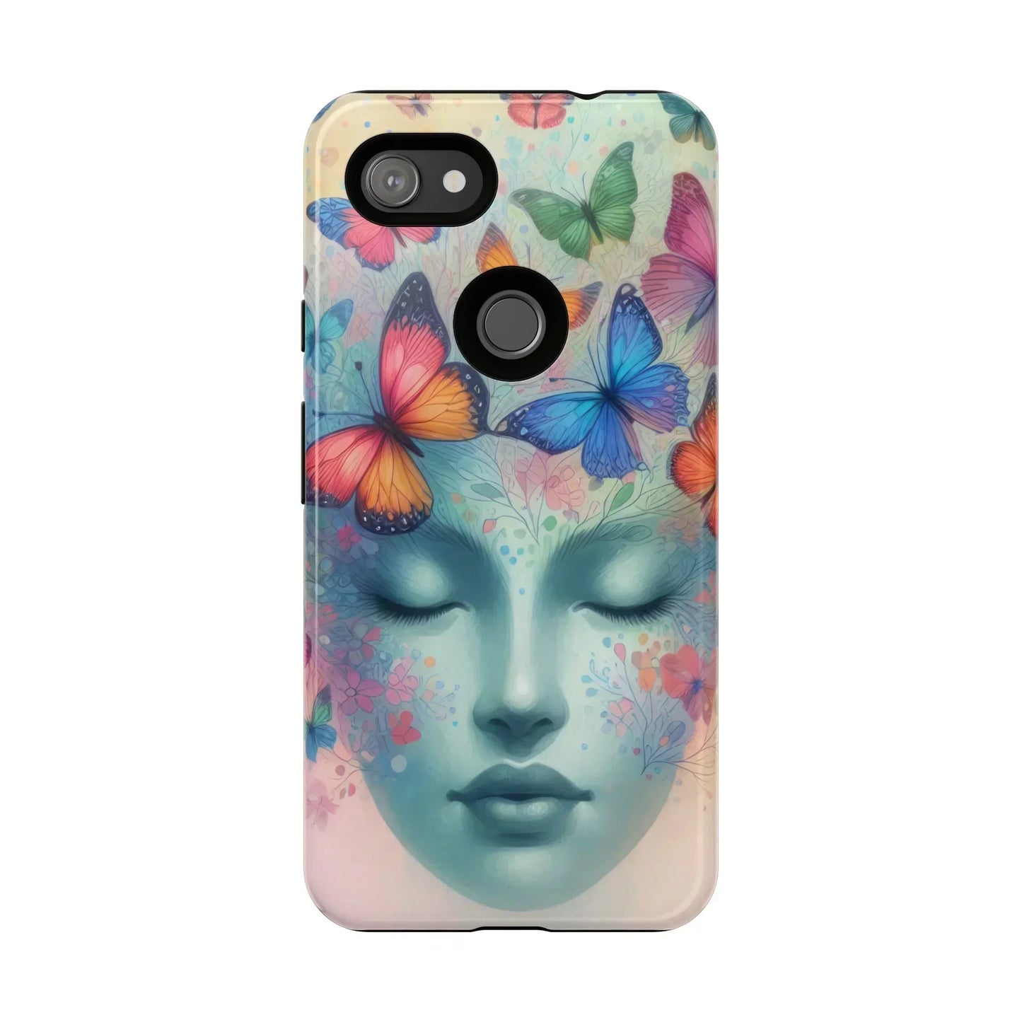 Butterfly Bloom Dreamy Woman Phone Case for Galaxy and Pixel - KarArmDesign