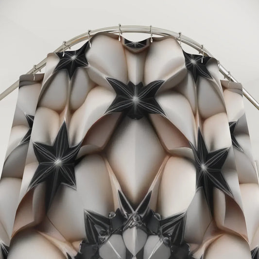 Geometric Elegance and Modern Bathroom Shower Curtain - KarArmDesign